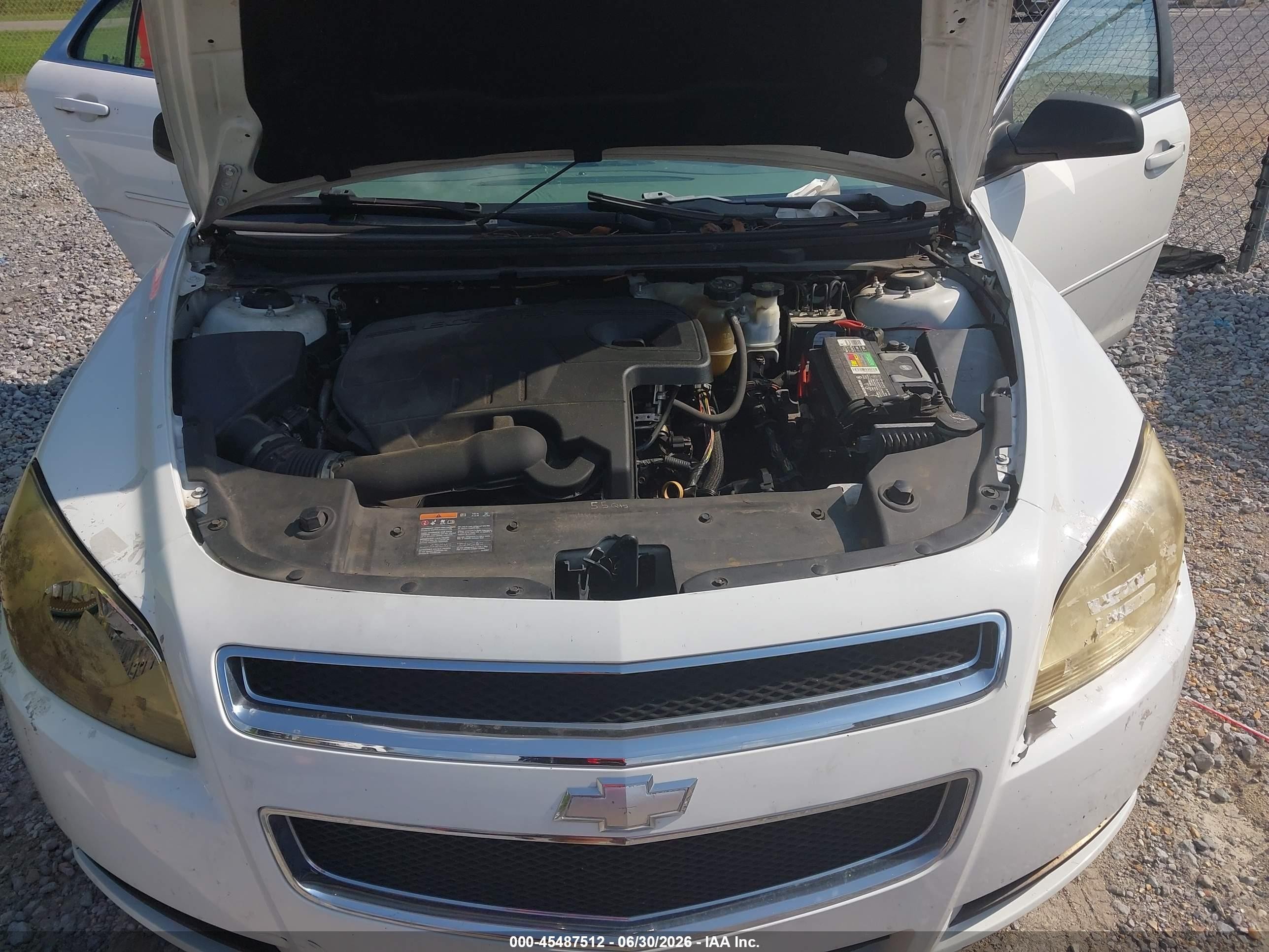 2012 Chevrolet Malibu Ls White vin: 1G1ZB5E09CF112698