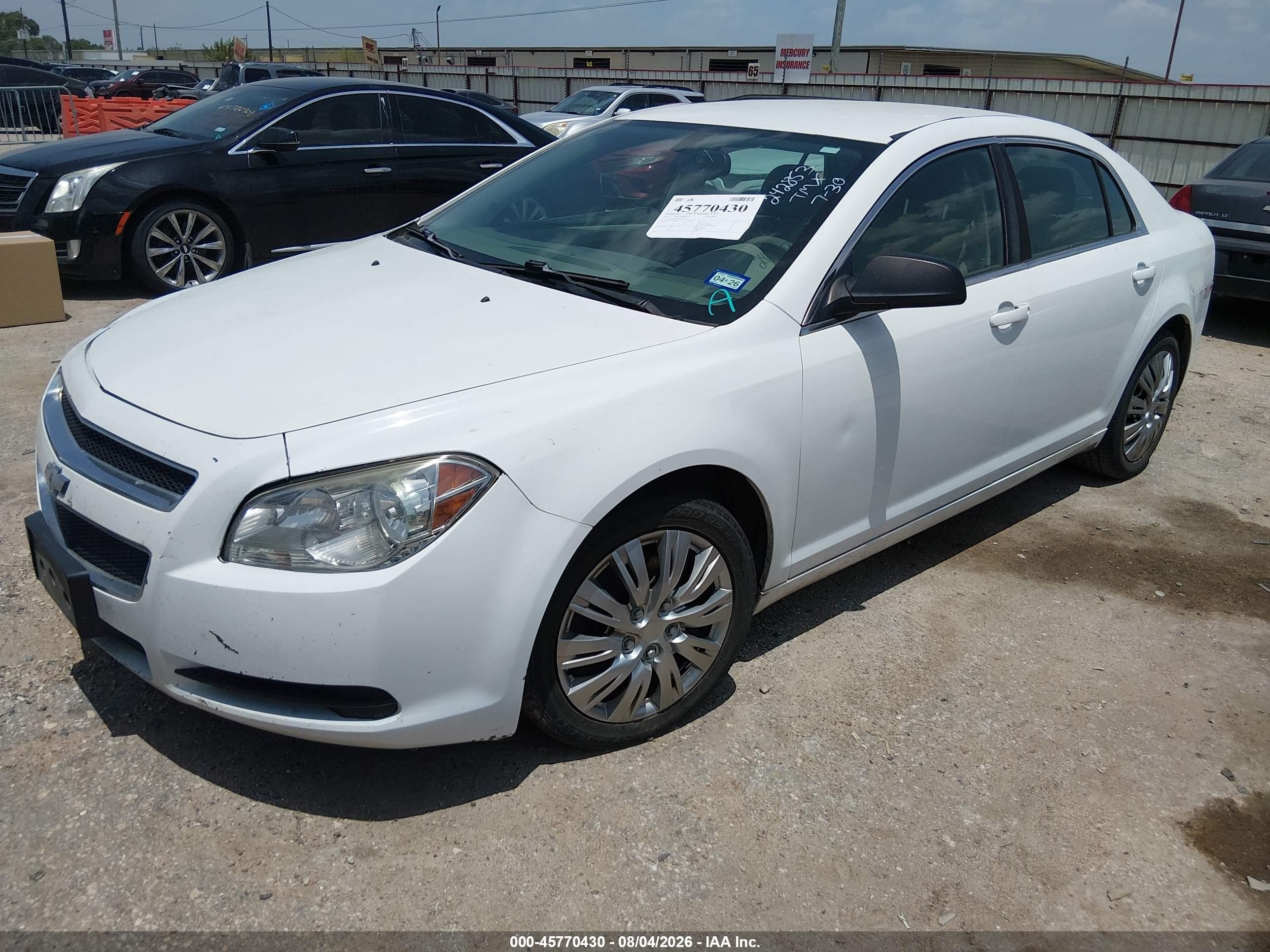 2012 Chevrolet Malibu Ls White vin: 1G1ZB5E09CF242853