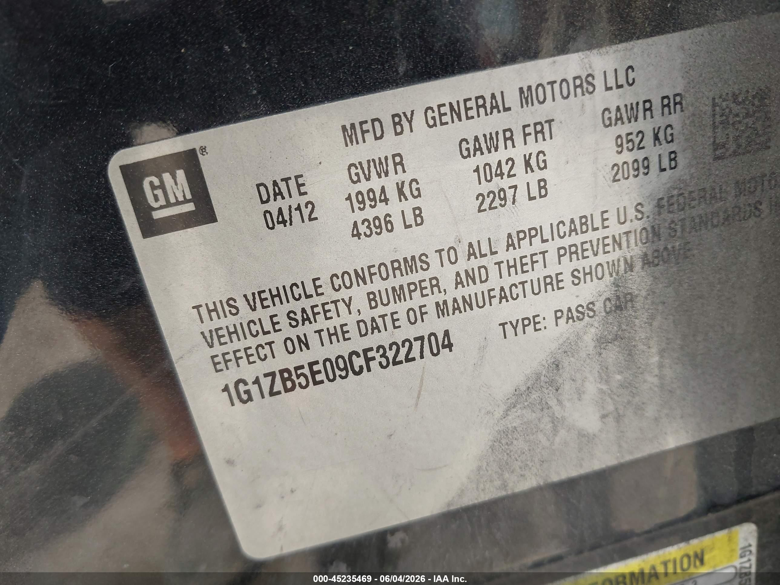 2012 Chevrolet Malibu Ls Gray vin: 1G1ZB5E09CF322704