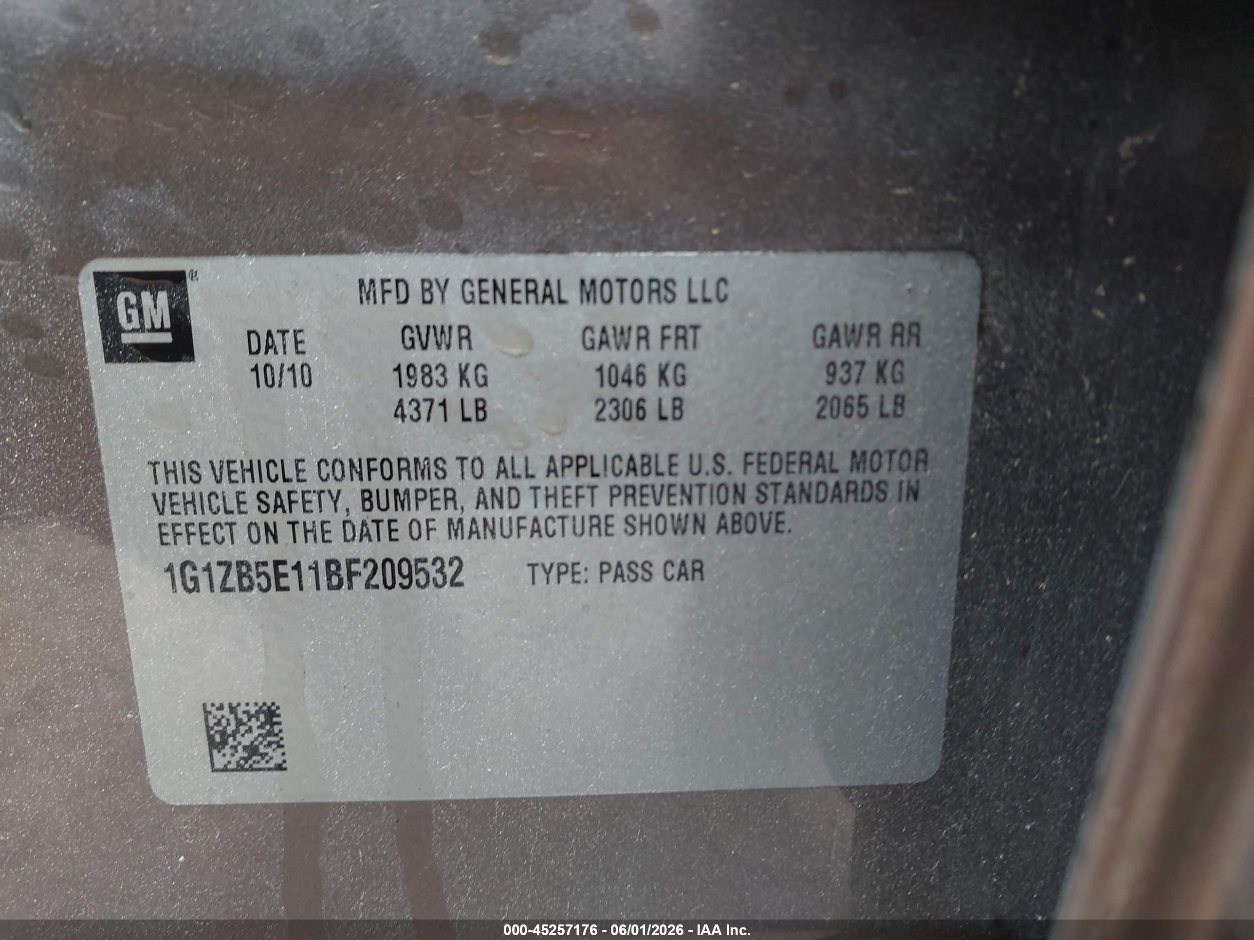 2011 Chevrolet Malibu Ls Brown vin: 1G1ZB5E11BF209532