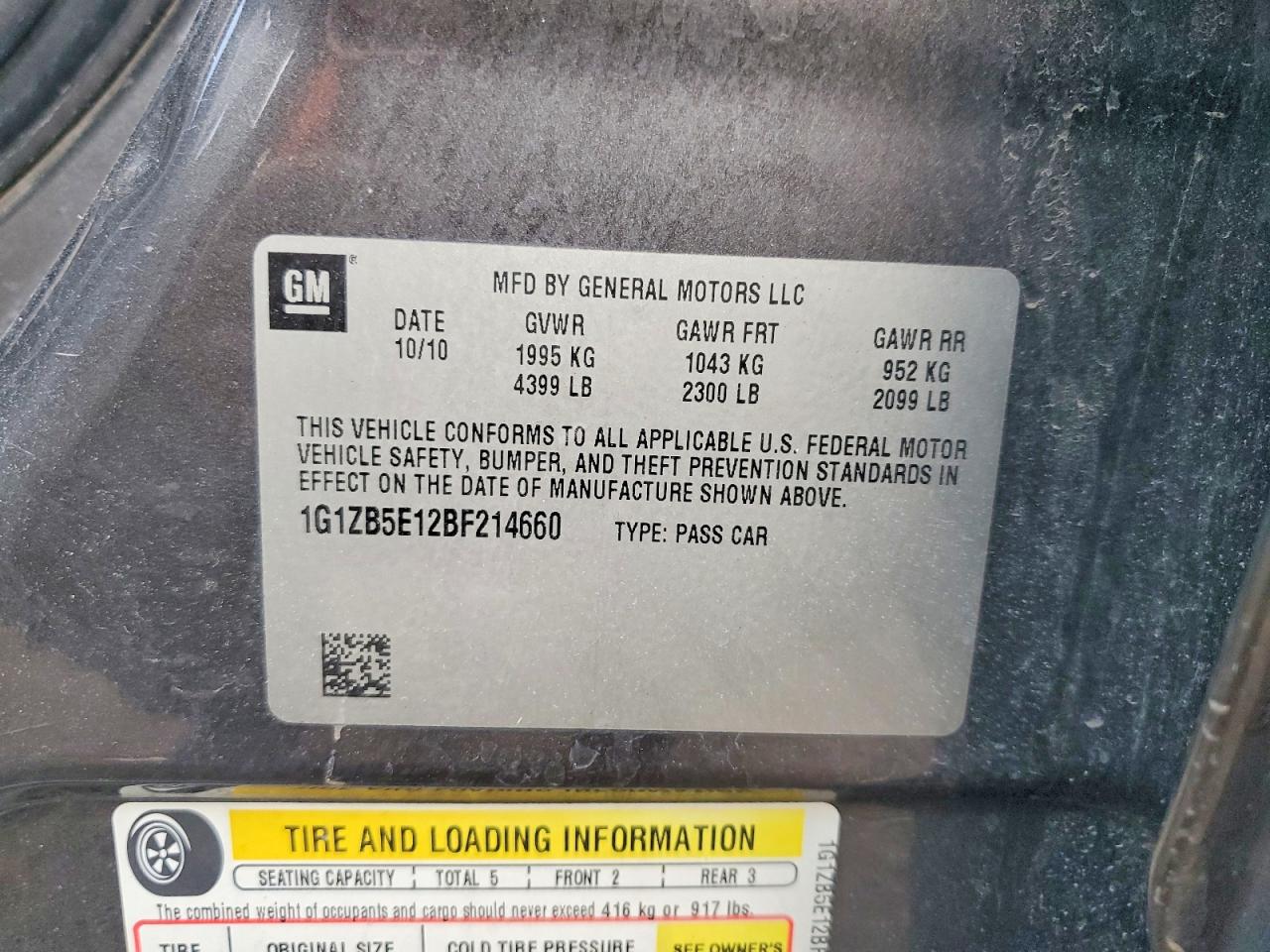 2011 Chevrolet Malibu Ls Charcoal vin: 1G1ZB5E12BF214660
