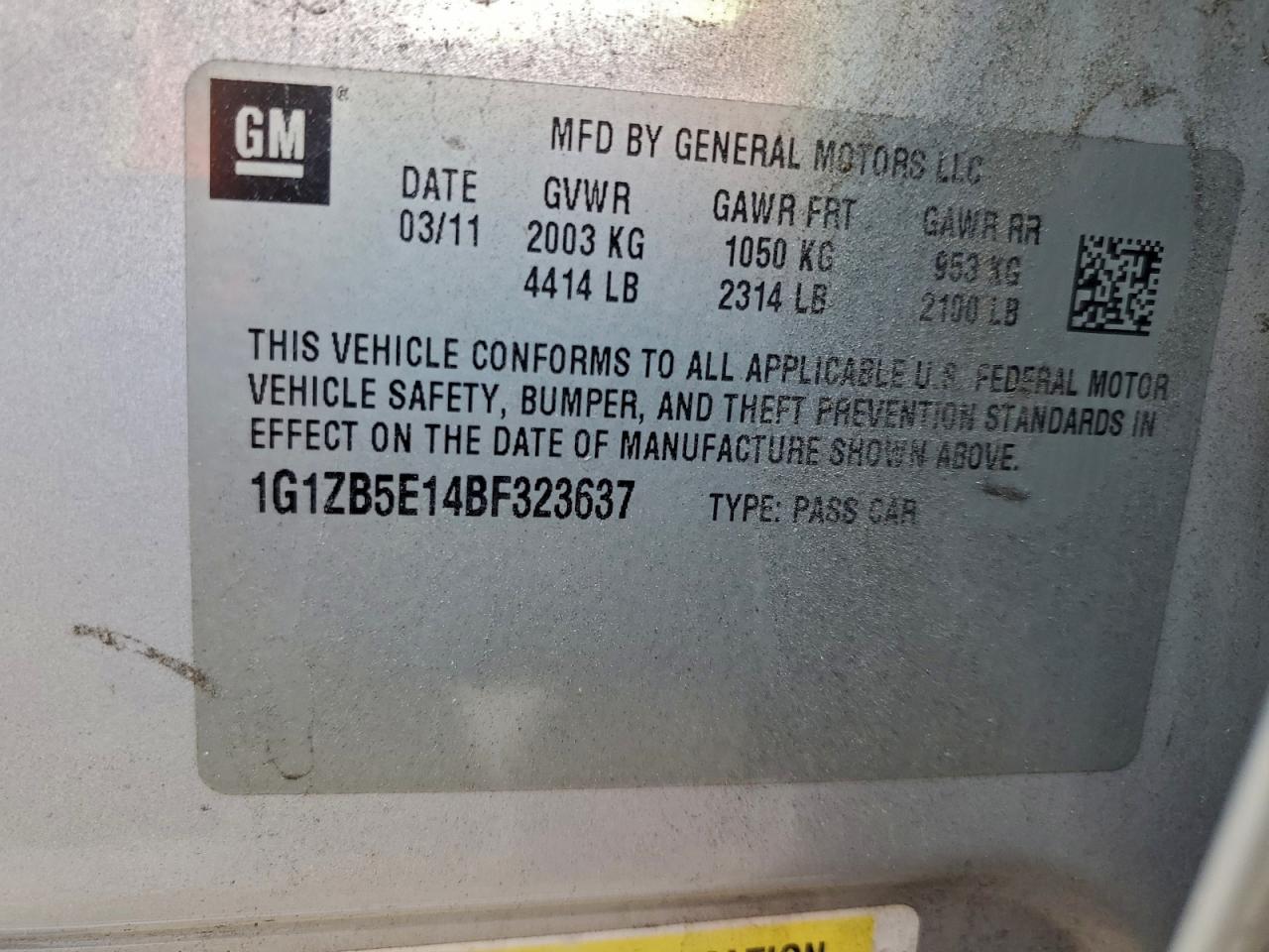 2011 Chevrolet Malibu Ls Silver vin: 1G1ZB5E14BF323637