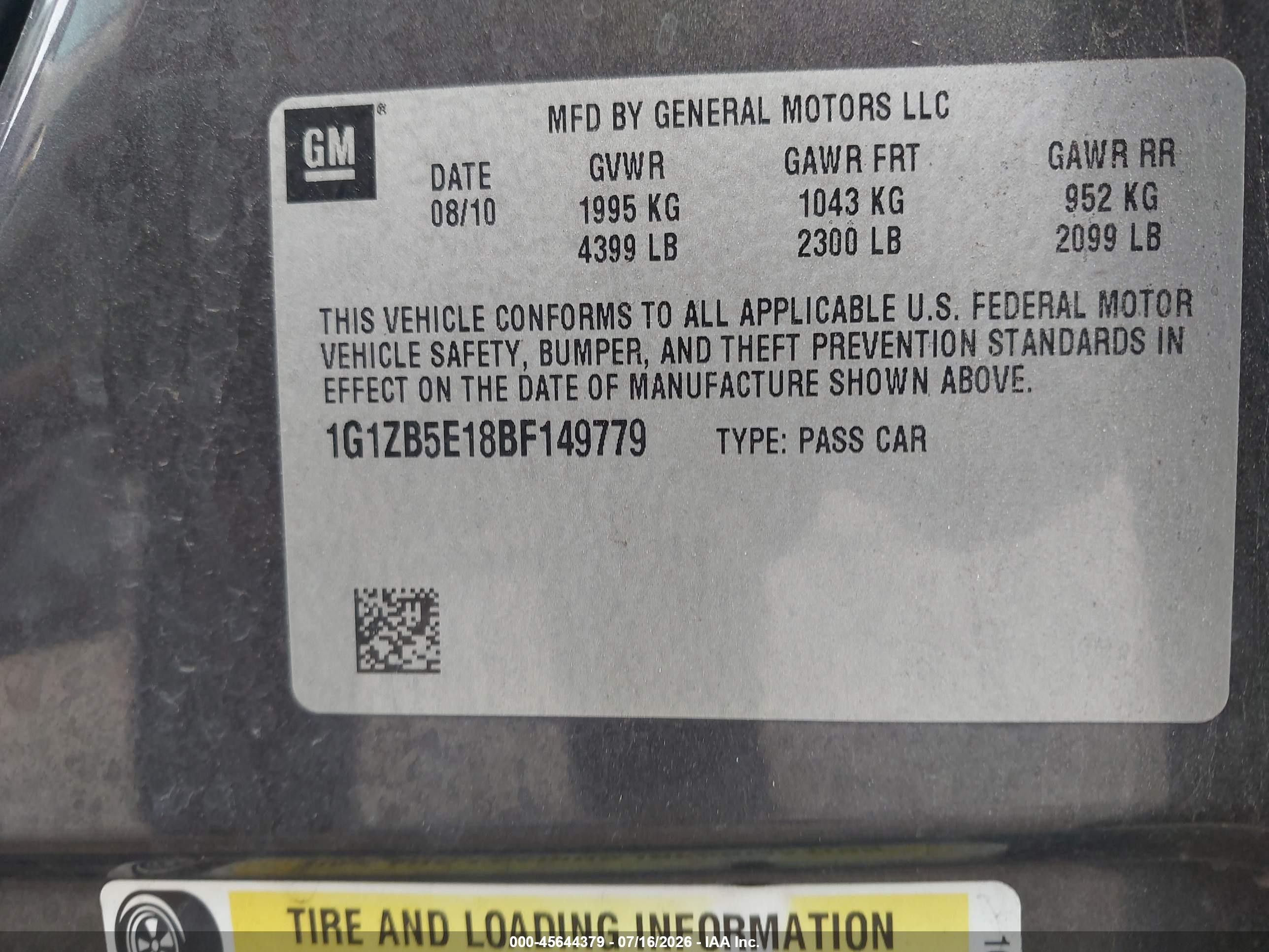 2011 Chevrolet Malibu Ls Серый vin: 1G1ZB5E18BF149779