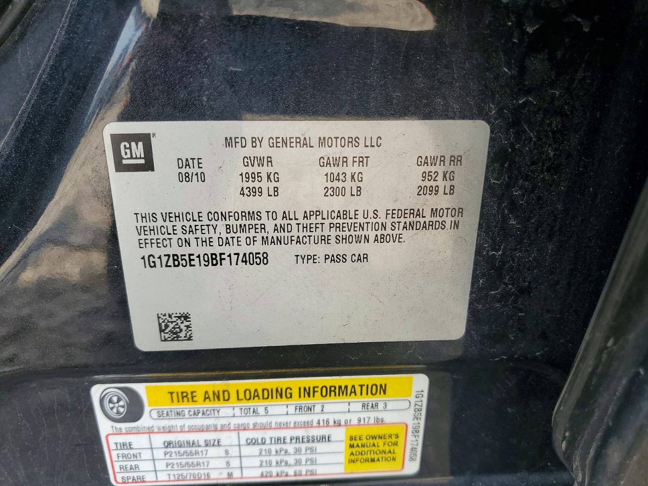 2011 Chevrolet Malibu Ls Black vin: 1G1ZB5E19BF174058