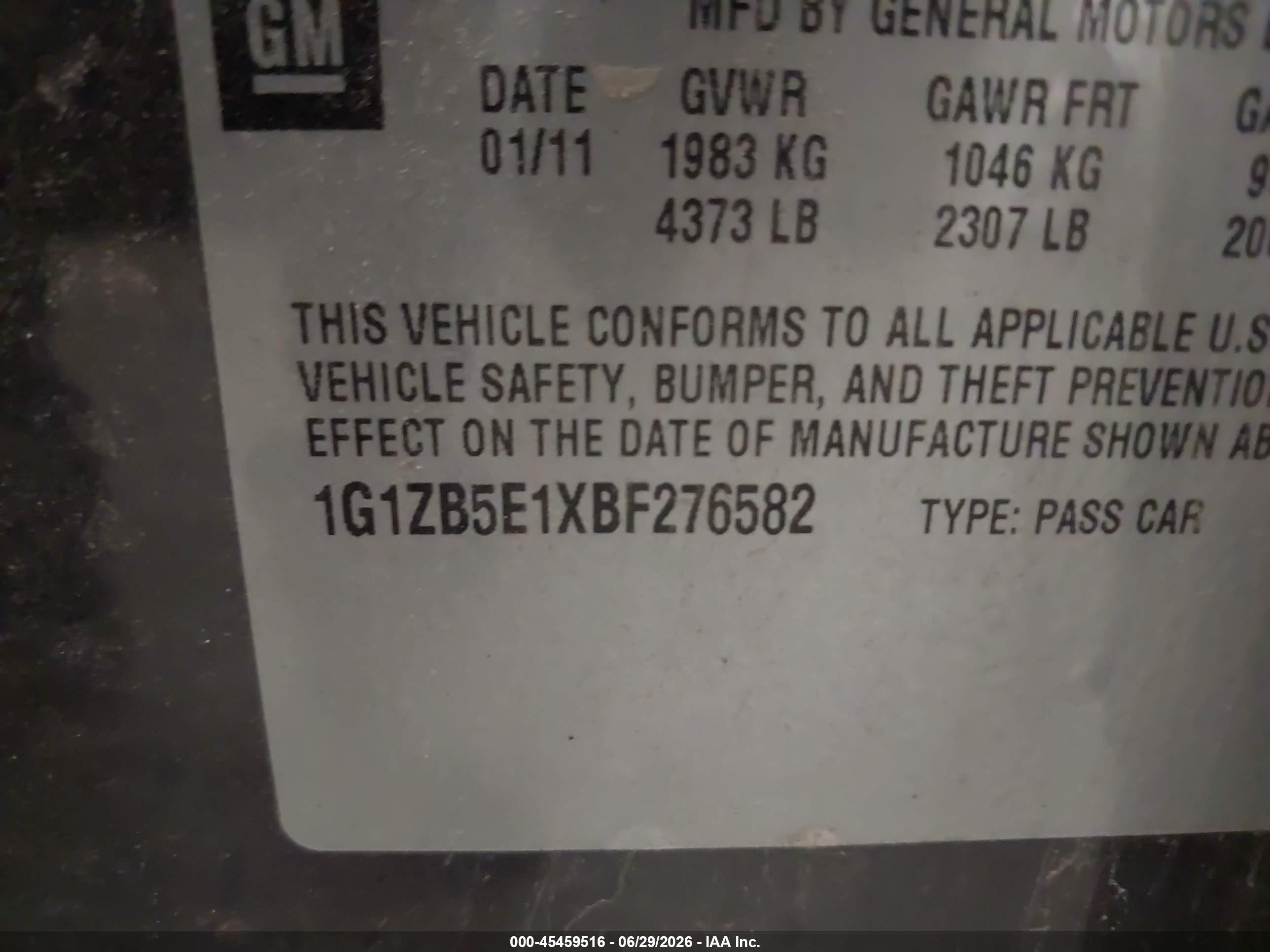 2011 Chevrolet Malibu Ls Pewter vin: 1G1ZB5E1XBF276582