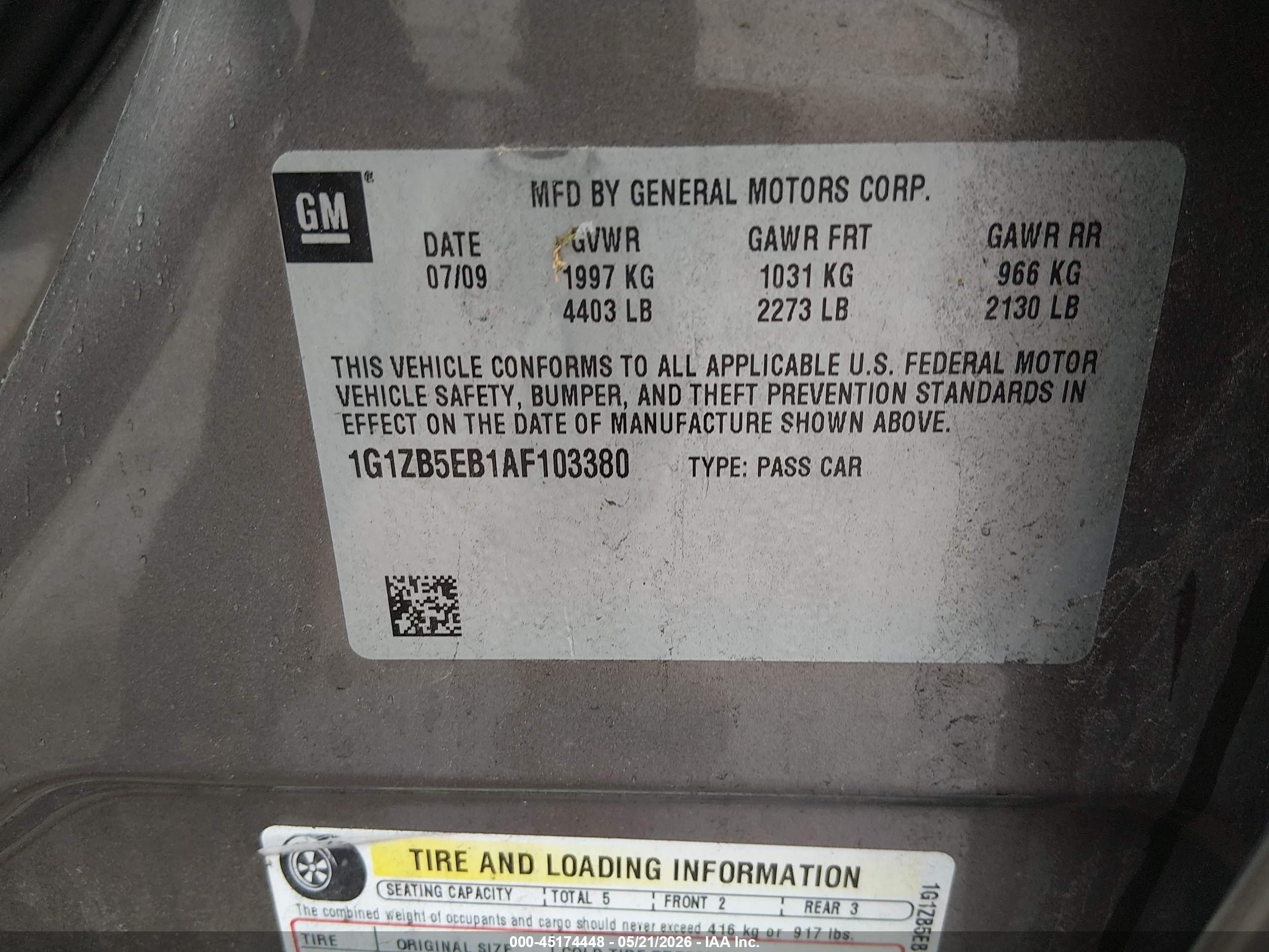 2010 Chevrolet Malibu Ls Gray vin: 1G1ZB5EB1AF103380