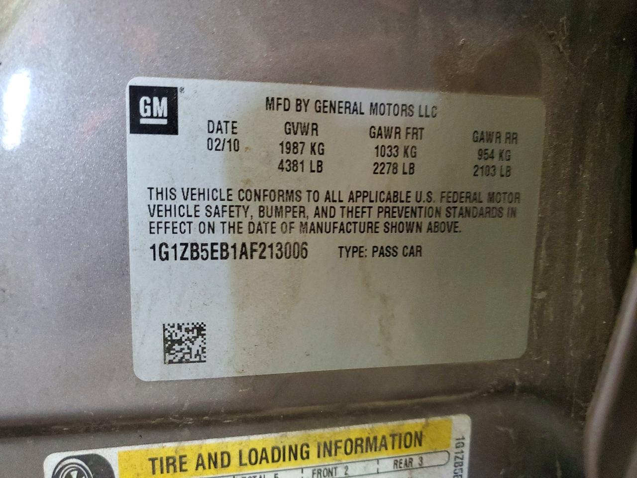 2010 Chevrolet Malibu Ls Brown vin: 1G1ZB5EB1AF213006