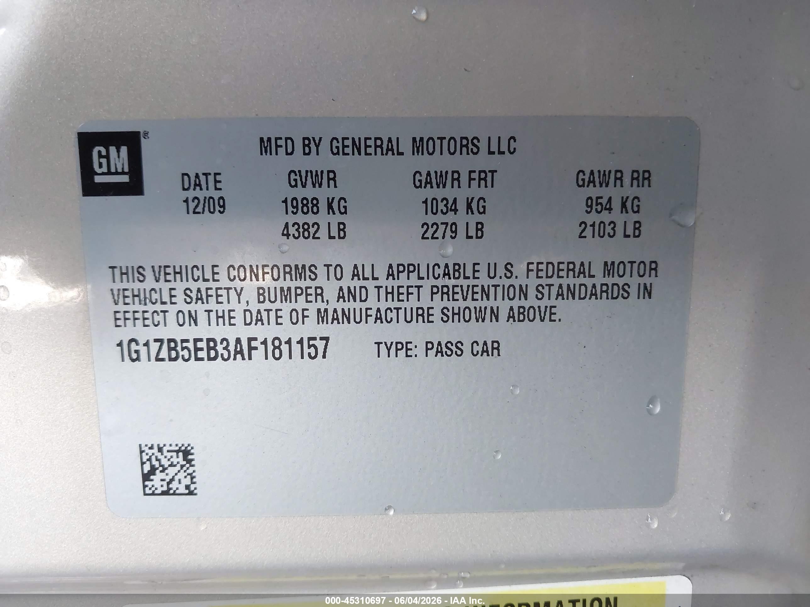 2010 Chevrolet Malibu Ls Silver vin: 1G1ZB5EB3AF181157