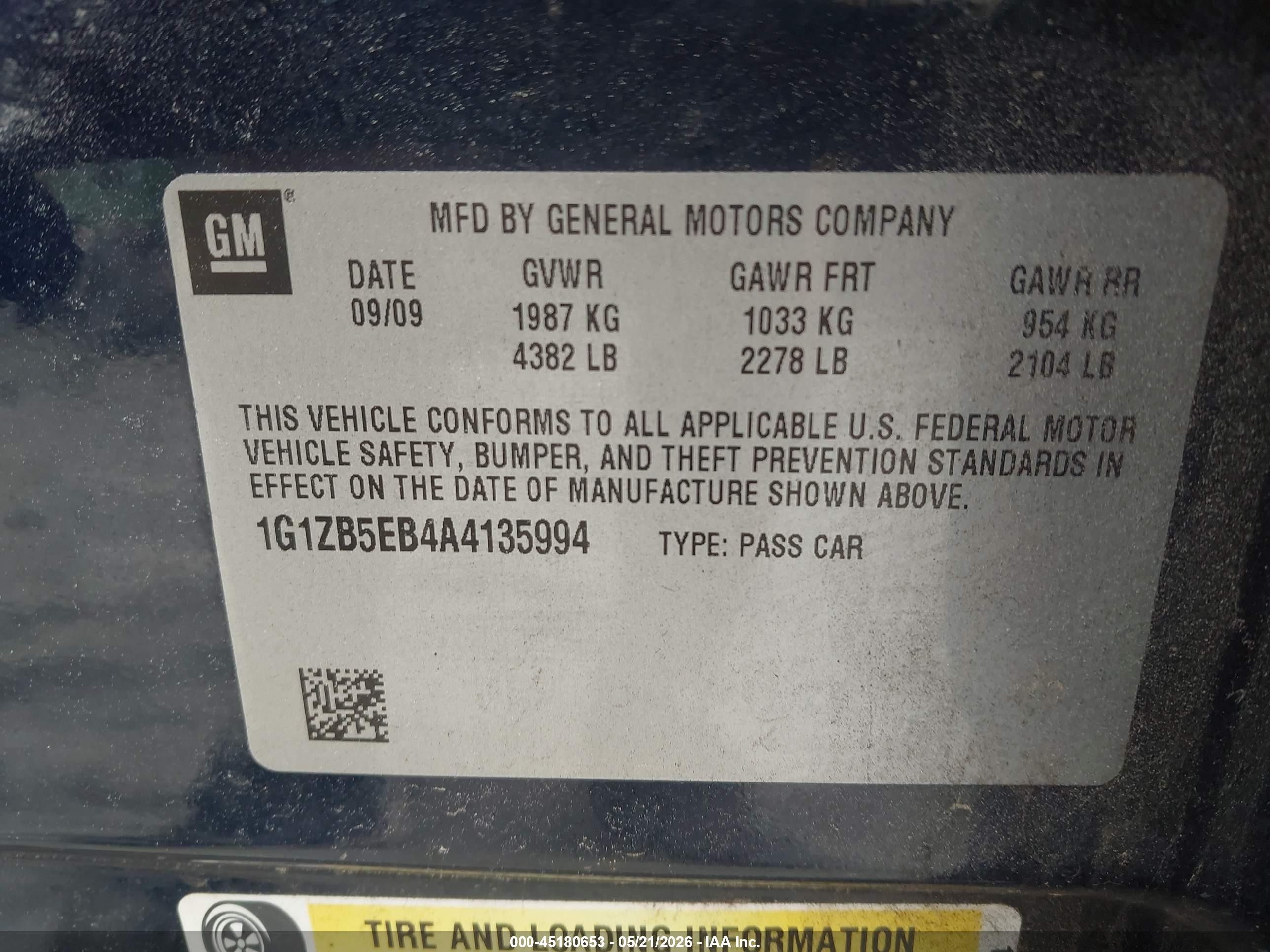2010 Chevrolet Malibu Ls Dark Blue vin: 1G1ZB5EB4A4135994