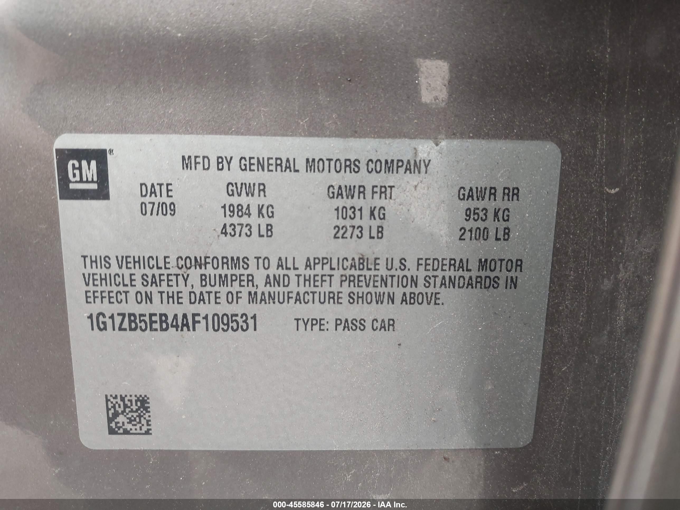 2010 Chevrolet Malibu Ls Gray vin: 1G1ZB5EB4AF109531