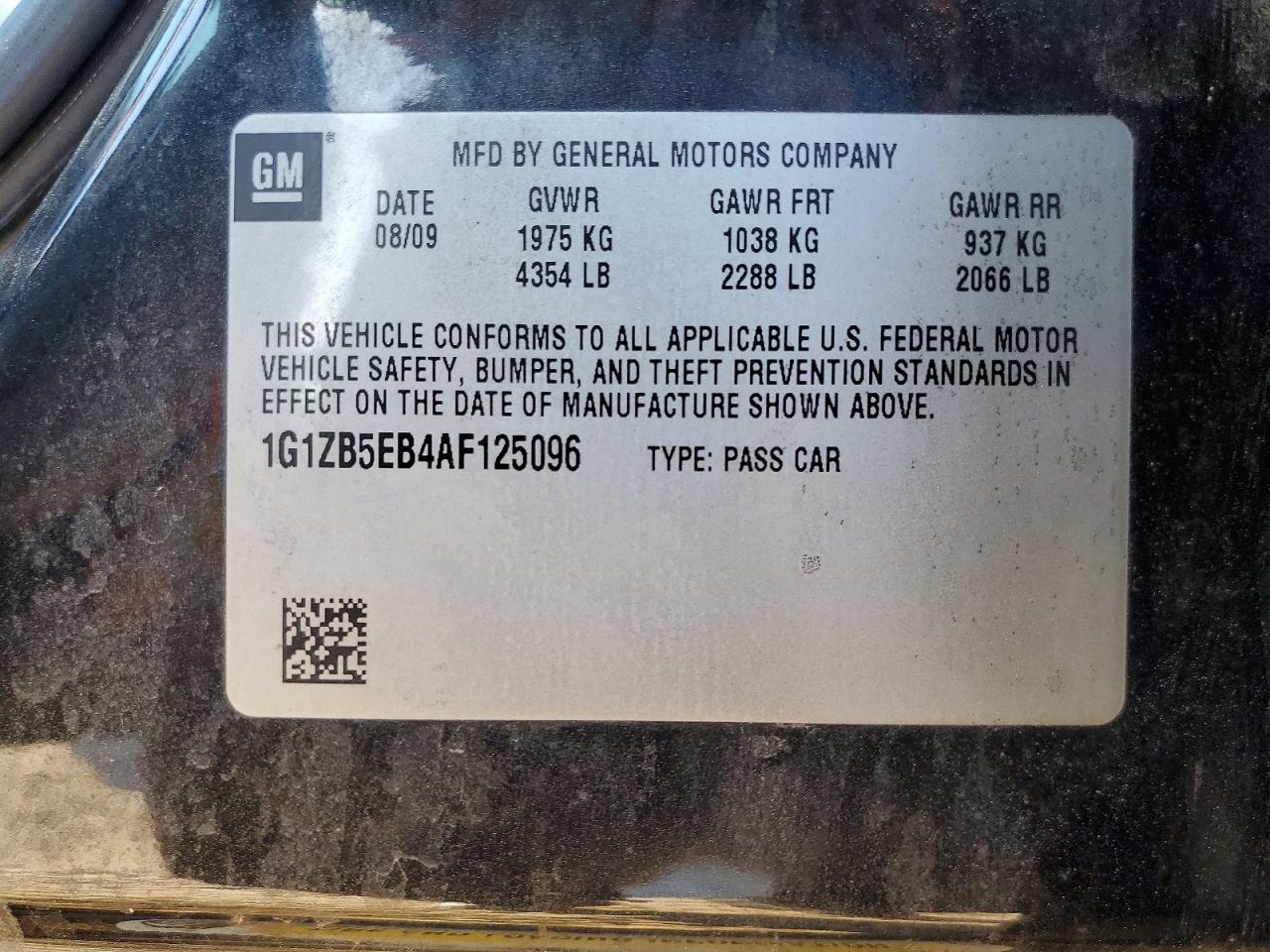 2010 Chevrolet Malibu Ls Charcoal vin: 1G1ZB5EB4AF125096