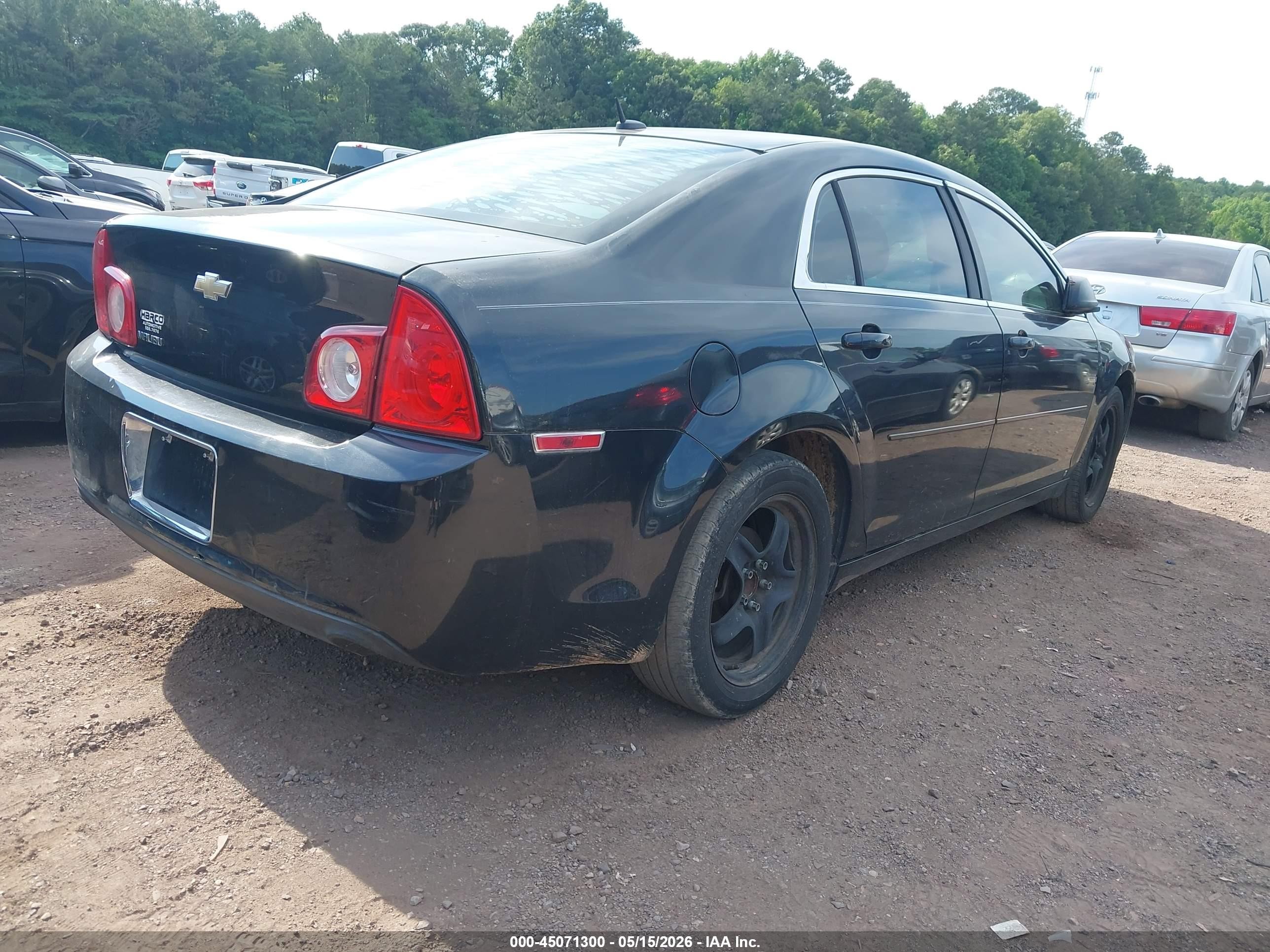 2010 Chevrolet Malibu Ls Black vin: 1G1ZB5EB4AF125731