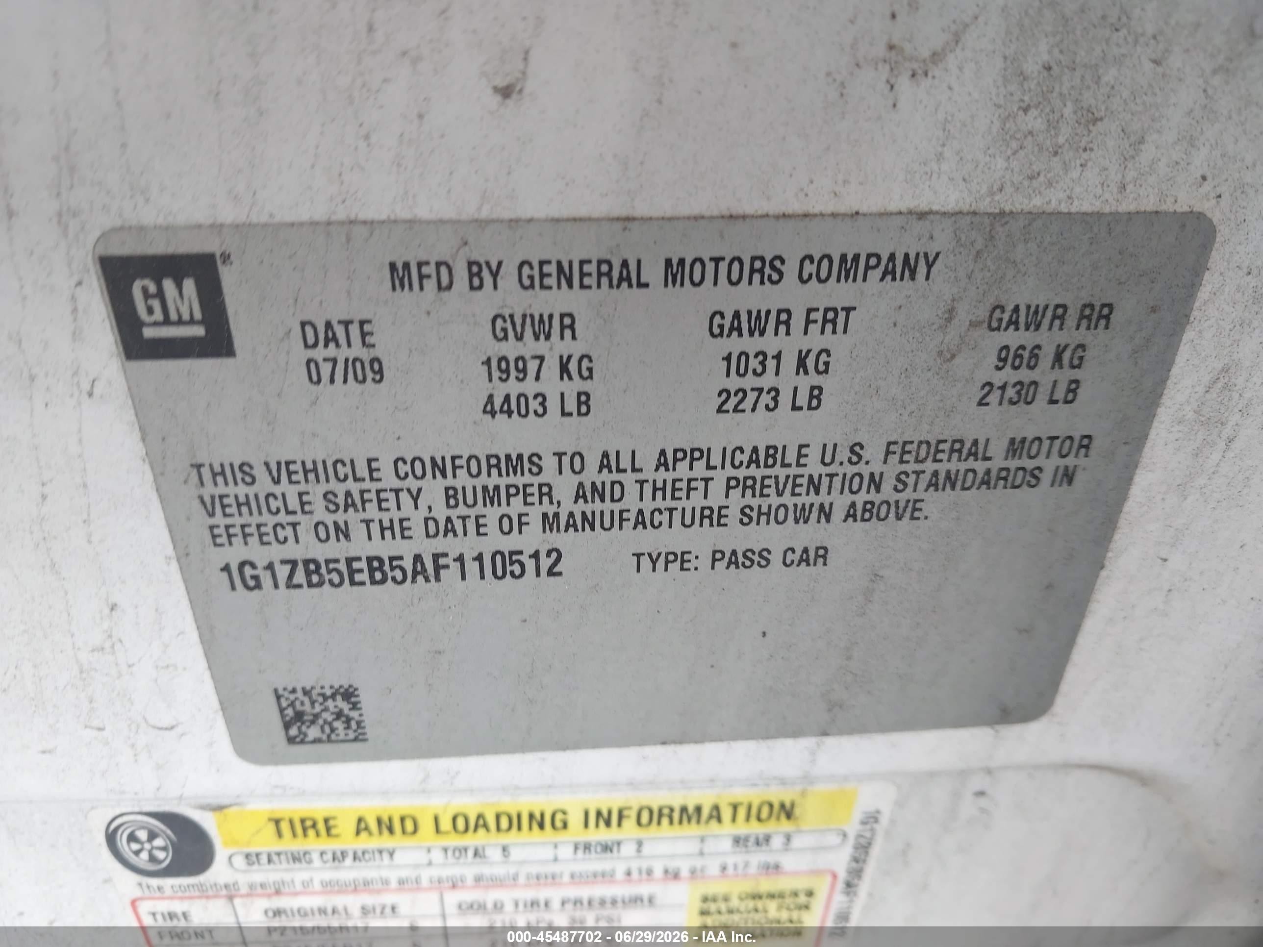 2010 Chevrolet Malibu Ls White vin: 1G1ZB5EB5AF110512