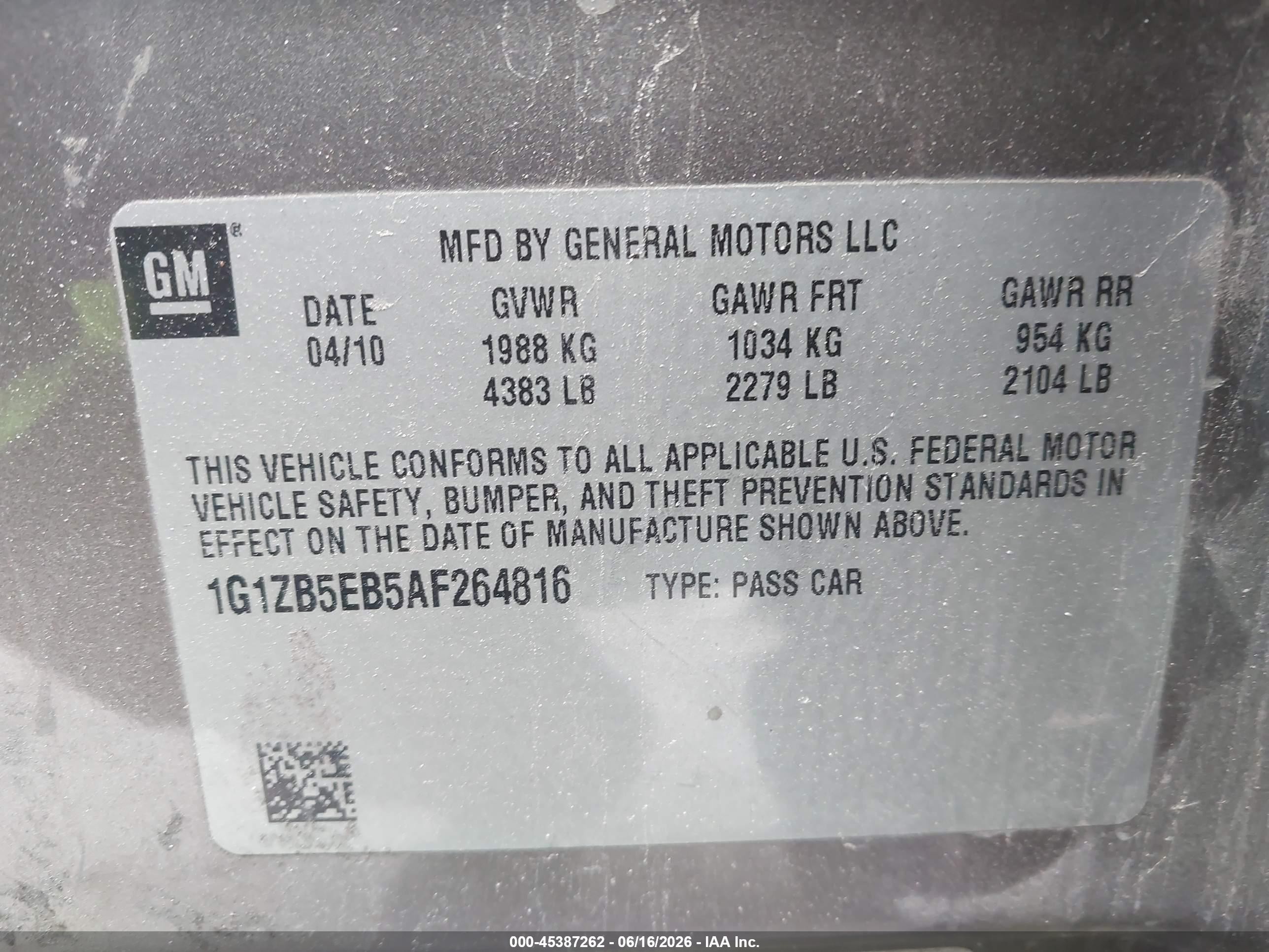 2010 Chevrolet Malibu Ls Brown vin: 1G1ZB5EB5AF264816