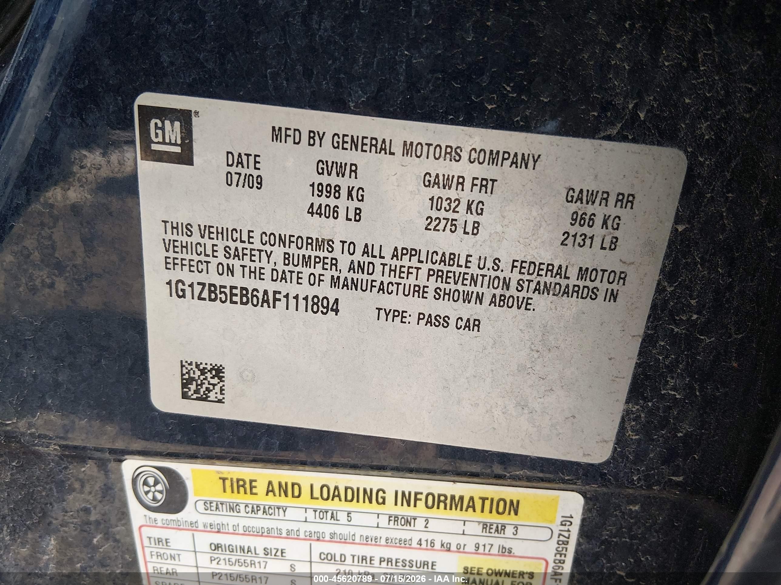 2010 Chevrolet Malibu Ls Dark Blue vin: 1G1ZB5EB6AF111894
