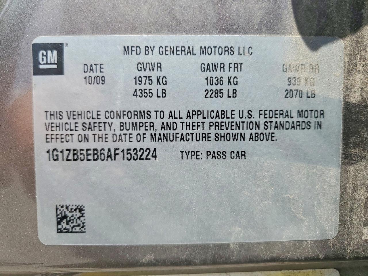2010 Chevrolet Malibu Ls Gray vin: 1G1ZB5EB6AF153224