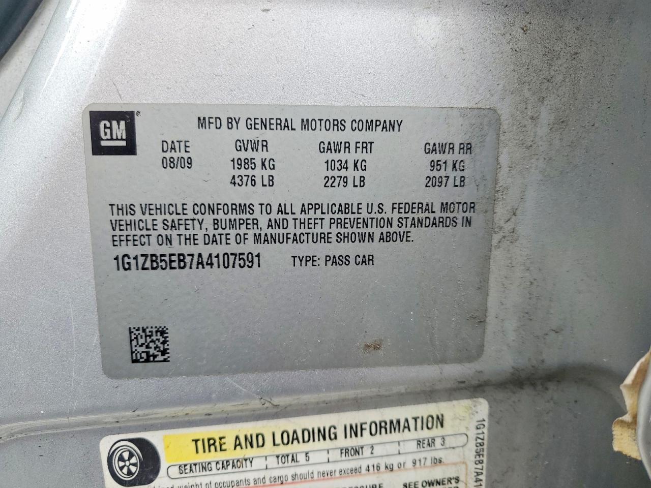 2010 Chevrolet Malibu Ls Silver vin: 1G1ZB5EB7A4107591