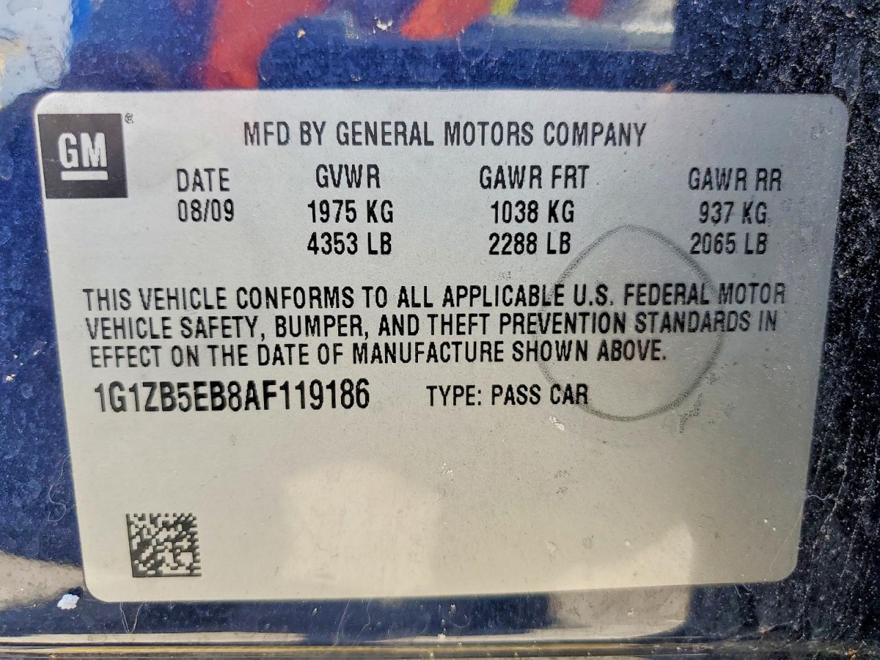 2010 Chevrolet Malibu Ls Blue vin: 1G1ZB5EB8AF119186