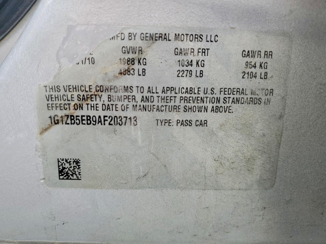2010 Chevrolet Malibu Ls Silver vin: 1G1ZB5EB9AF203713