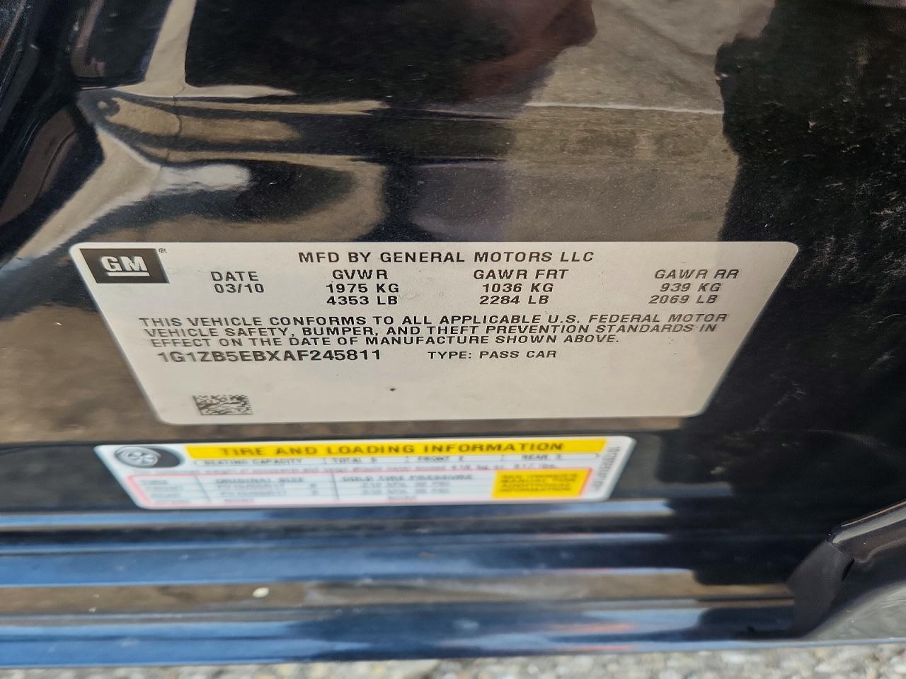 2010 Chevrolet Malibu Ls Charcoal vin: 1G1ZB5EBXAF245811