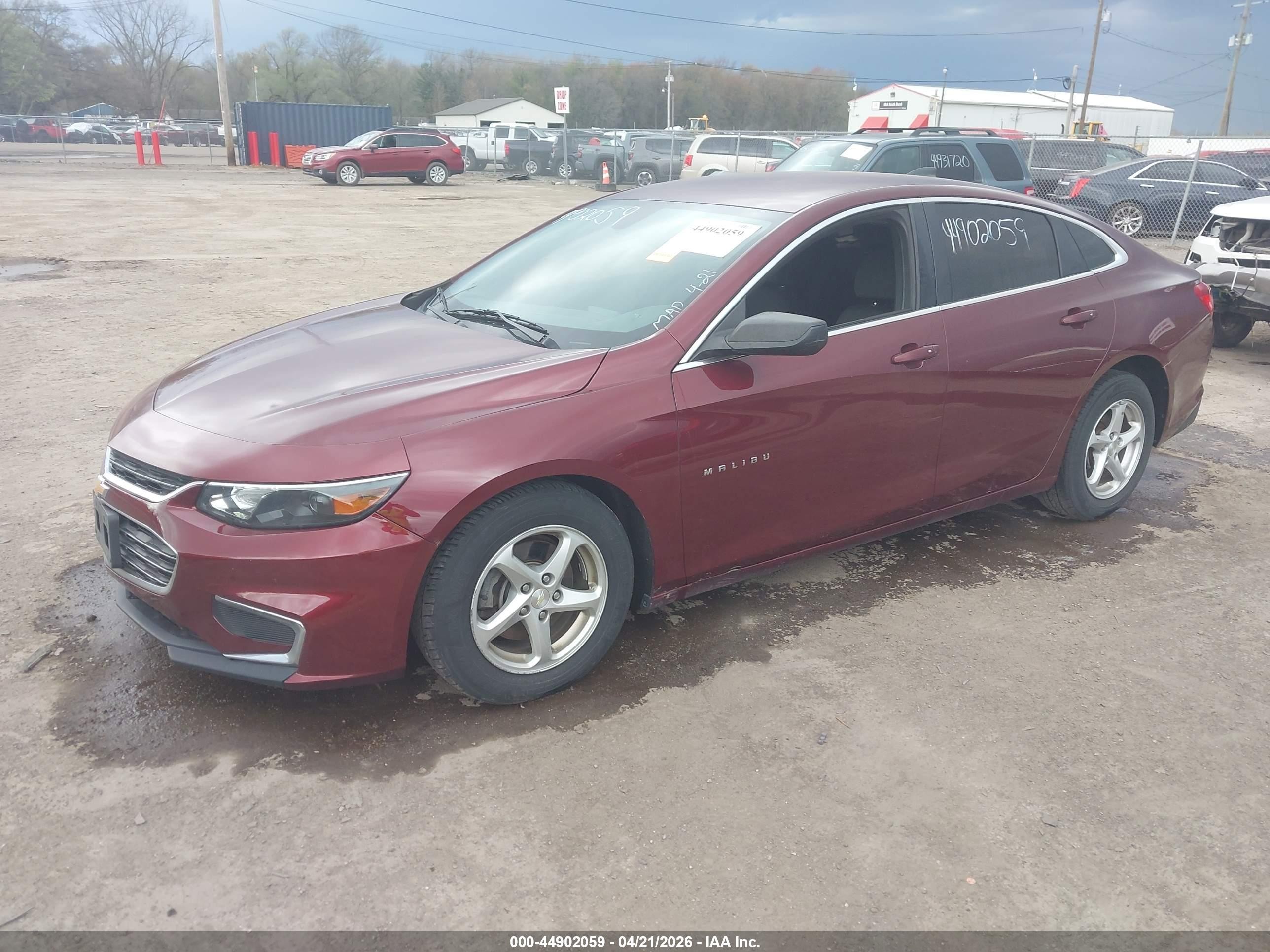 2016 Chevrolet Malibu Ls Maroon vin: 1G1ZB5ST2GF324119