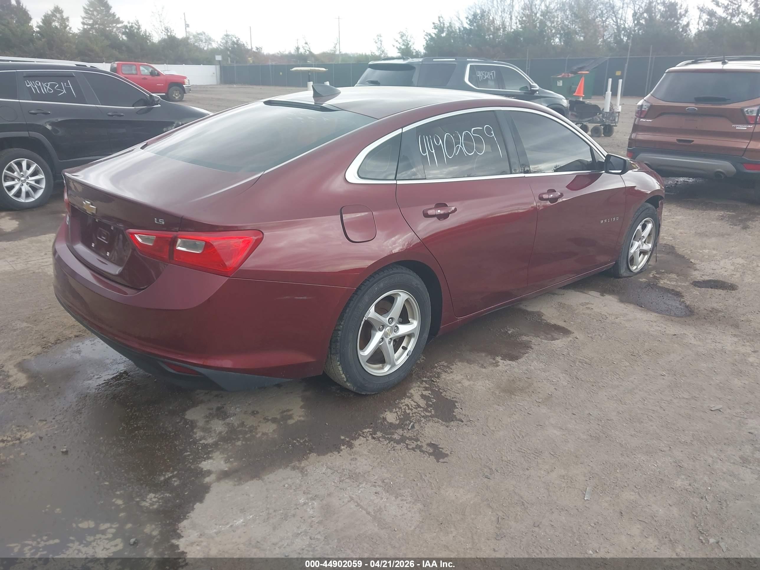 2016 Chevrolet Malibu Ls Maroon vin: 1G1ZB5ST2GF324119