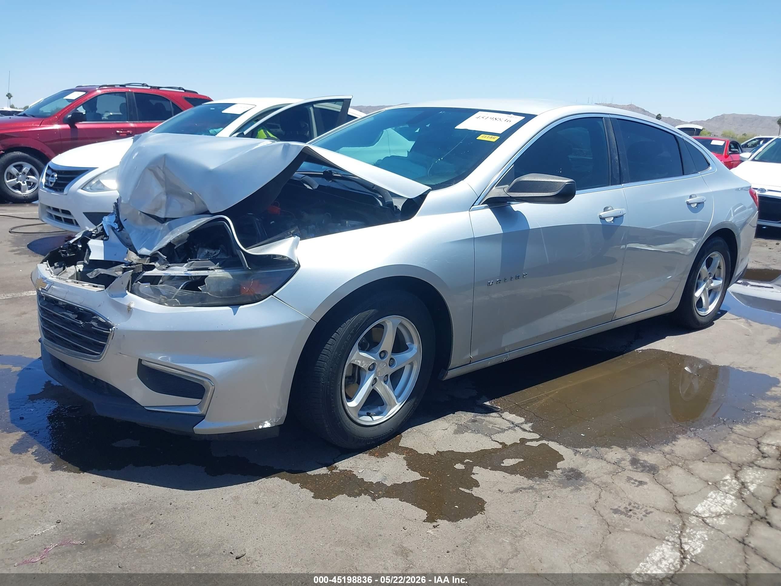 2017 Chevrolet Malibu Ls Silver vin: 1G1ZB5ST2HF191783