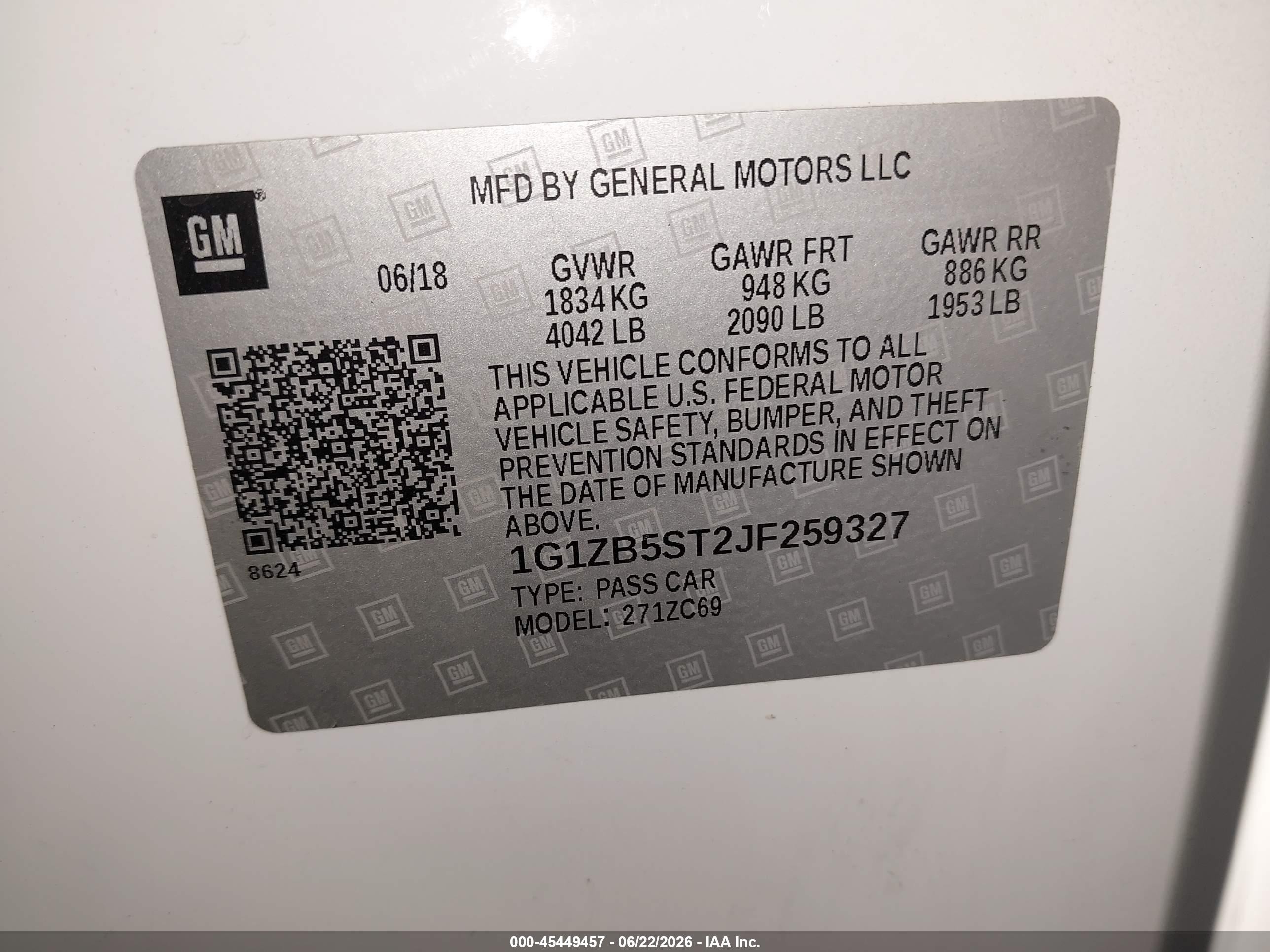 2018 Chevrolet Malibu 1ls White vin: 1G1ZB5ST2JF259327