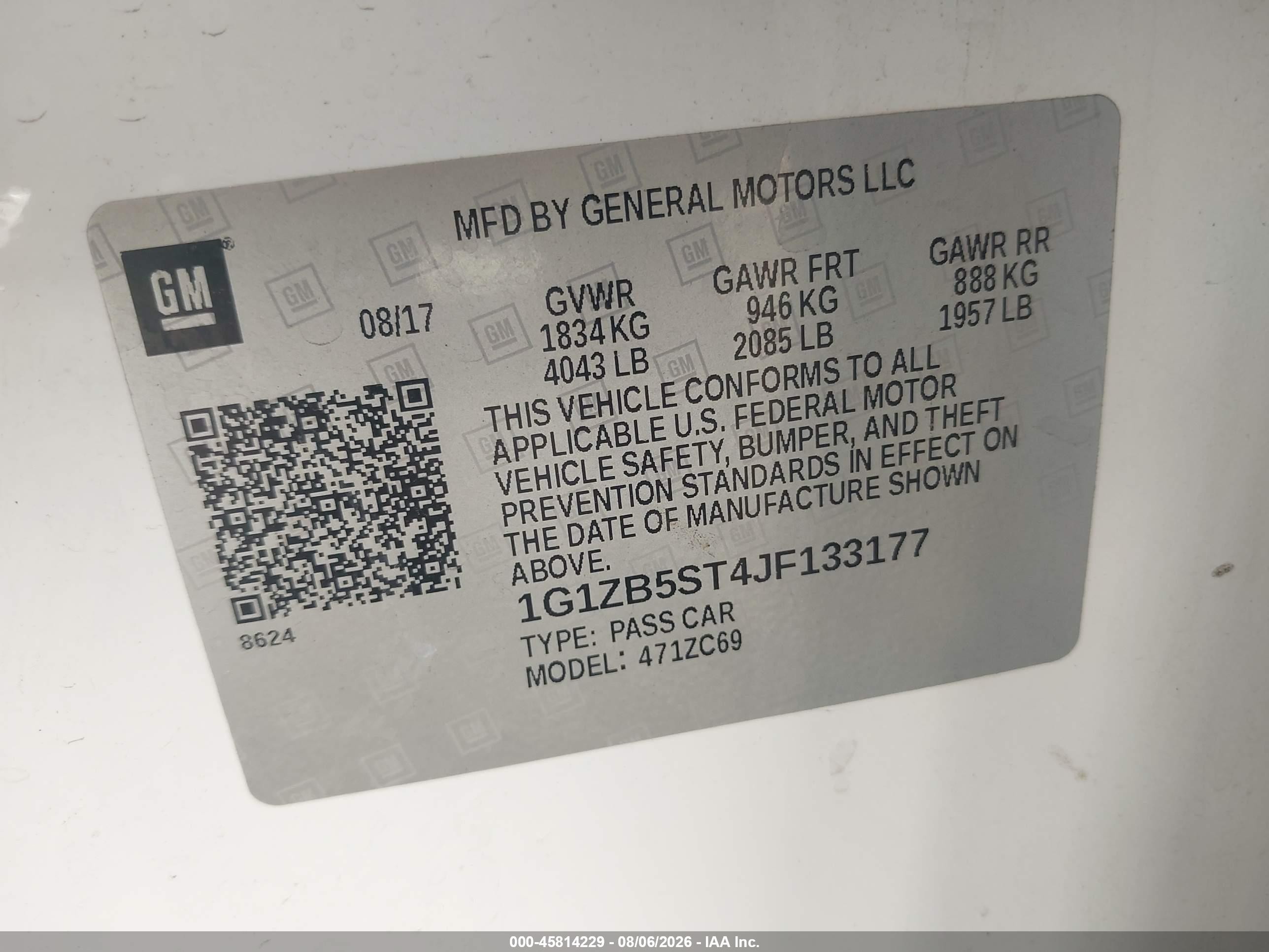2018 Chevrolet Malibu 1ls Белый vin: 1G1ZB5ST4JF133177