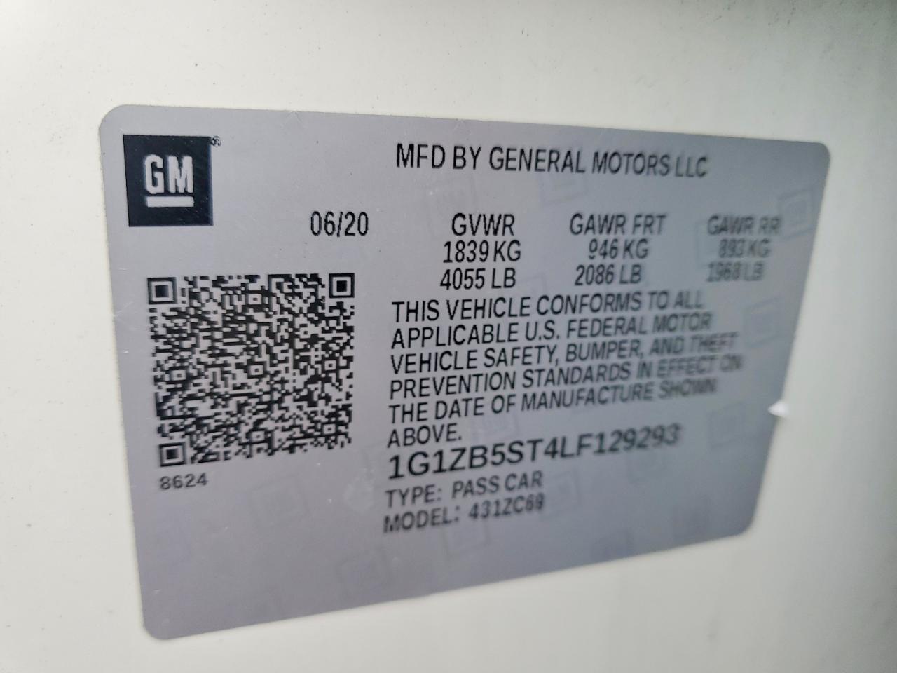 2020 Chevrolet Malibu Ls Белый vin: 1G1ZB5ST4LF129293