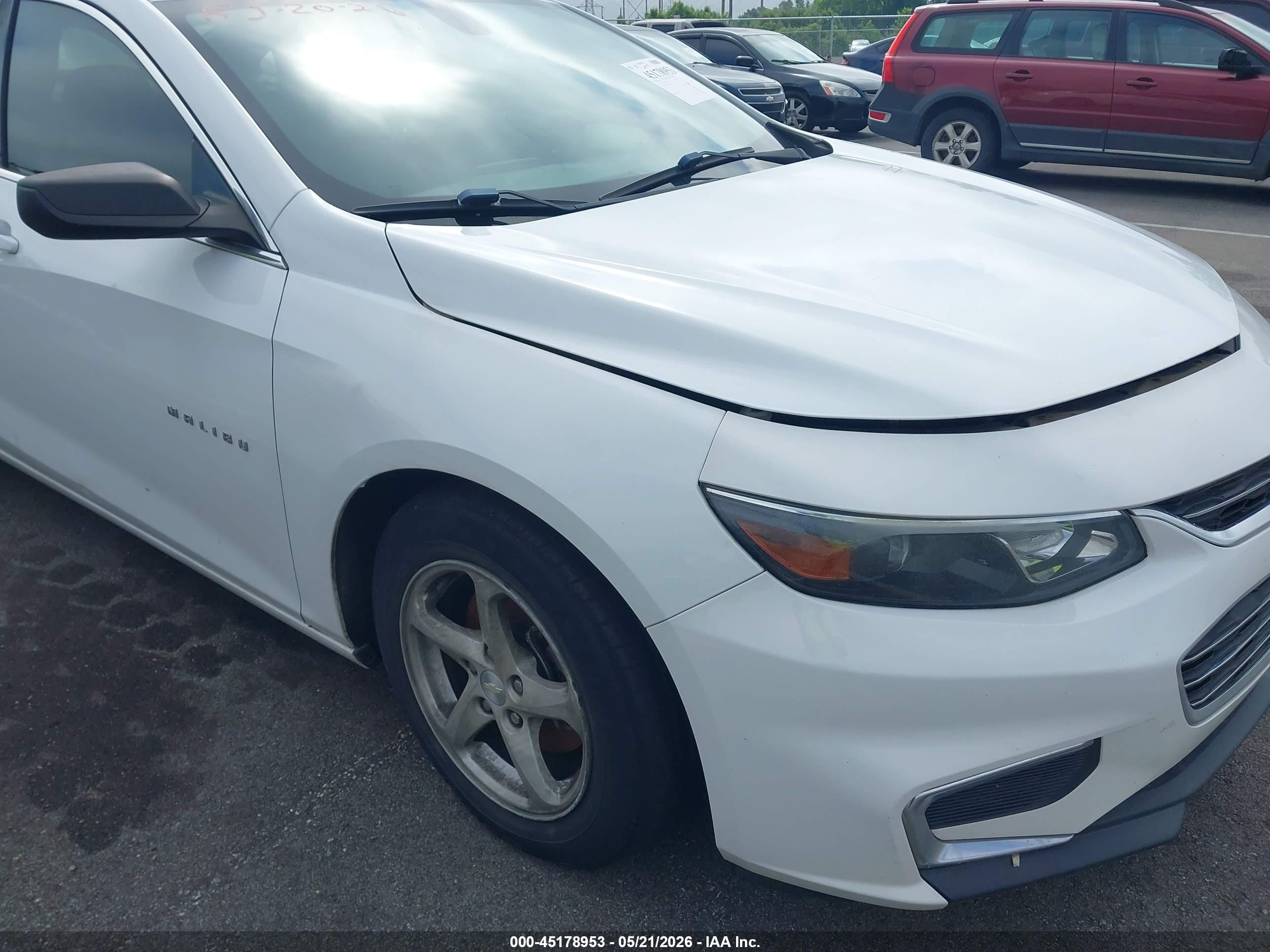 2016 Chevrolet Malibu Ls White vin: 1G1ZB5ST6GF266547