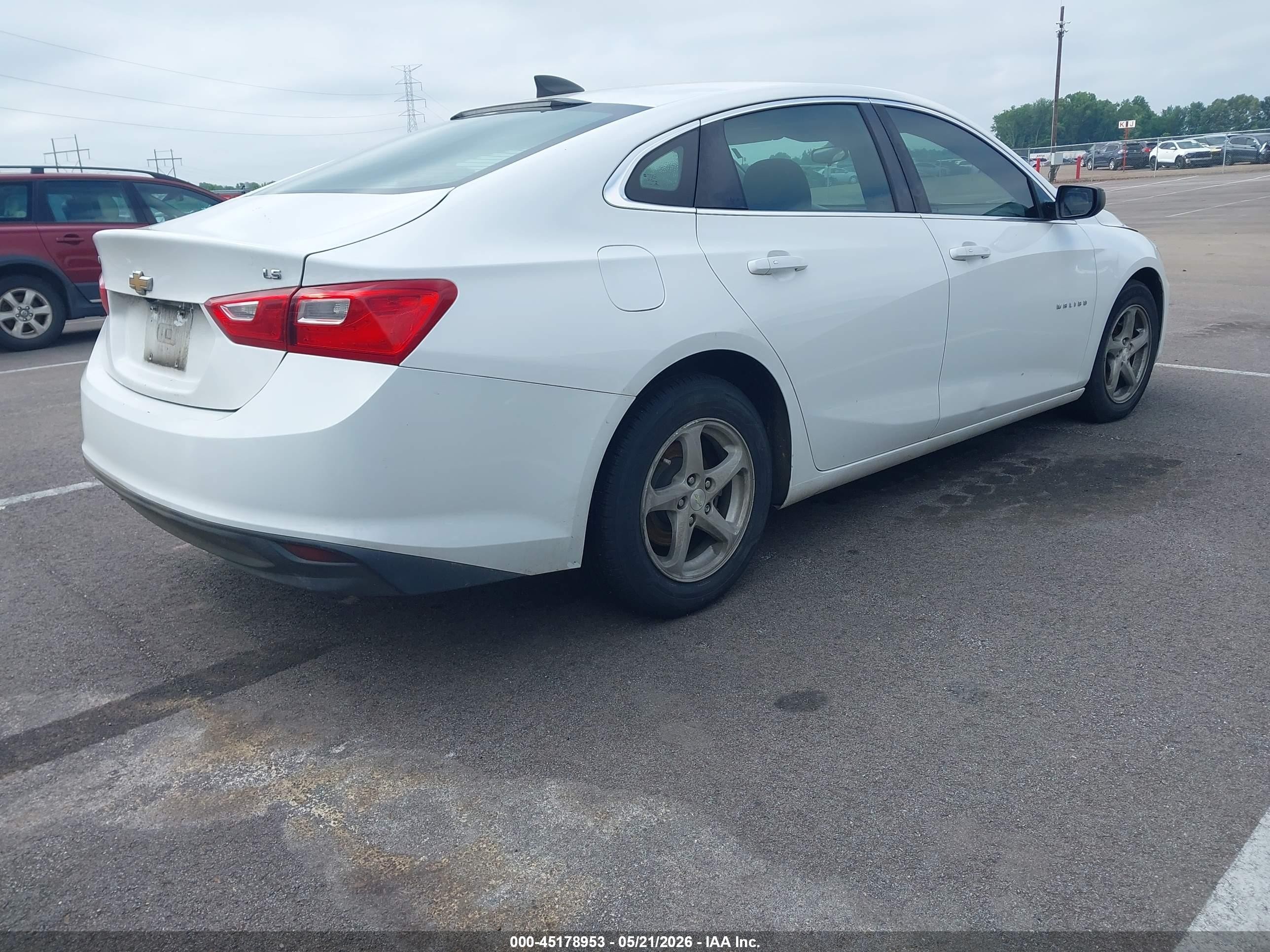 2016 Chevrolet Malibu Ls White vin: 1G1ZB5ST6GF266547