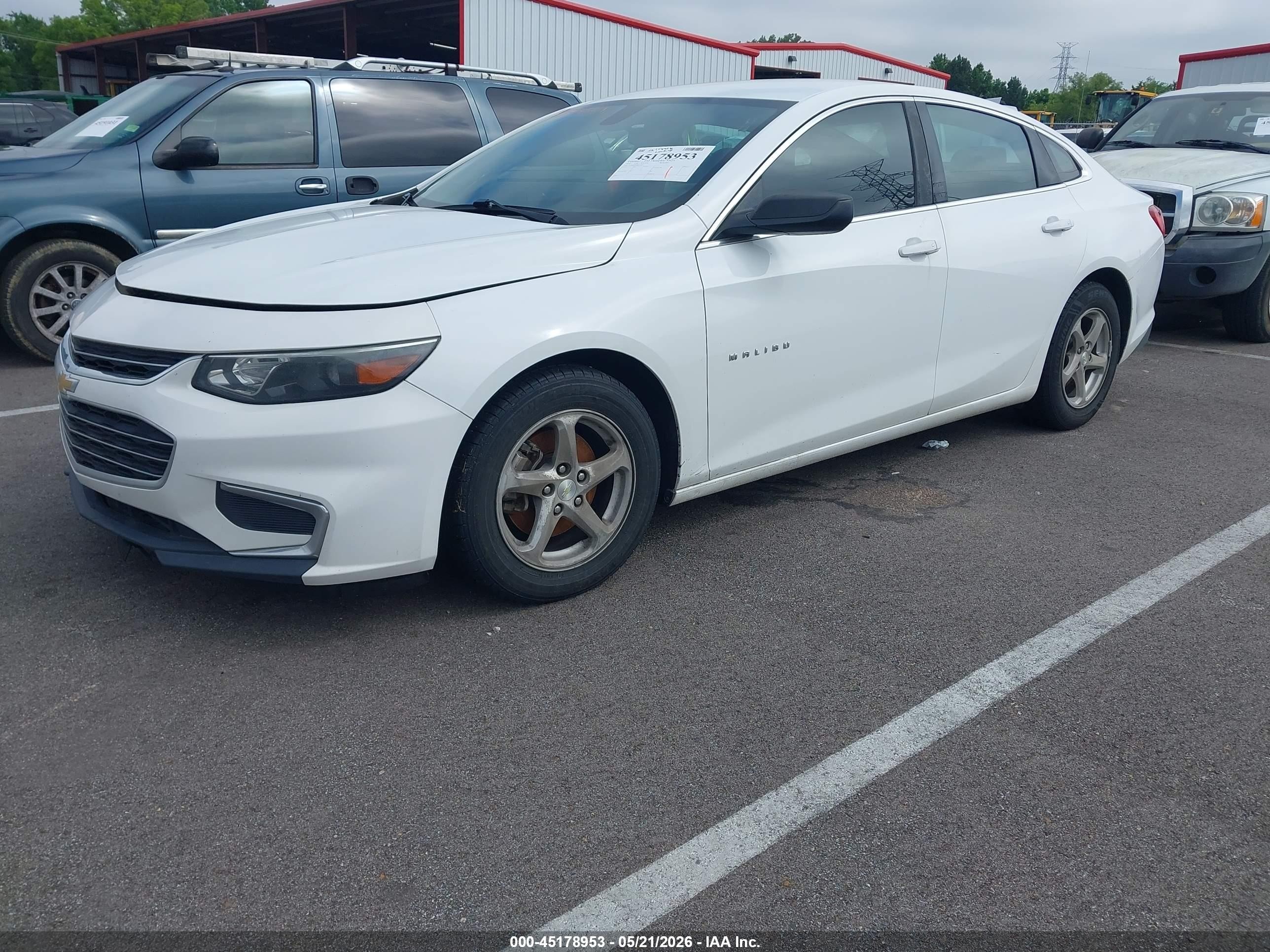 2016 Chevrolet Malibu Ls White vin: 1G1ZB5ST6GF266547