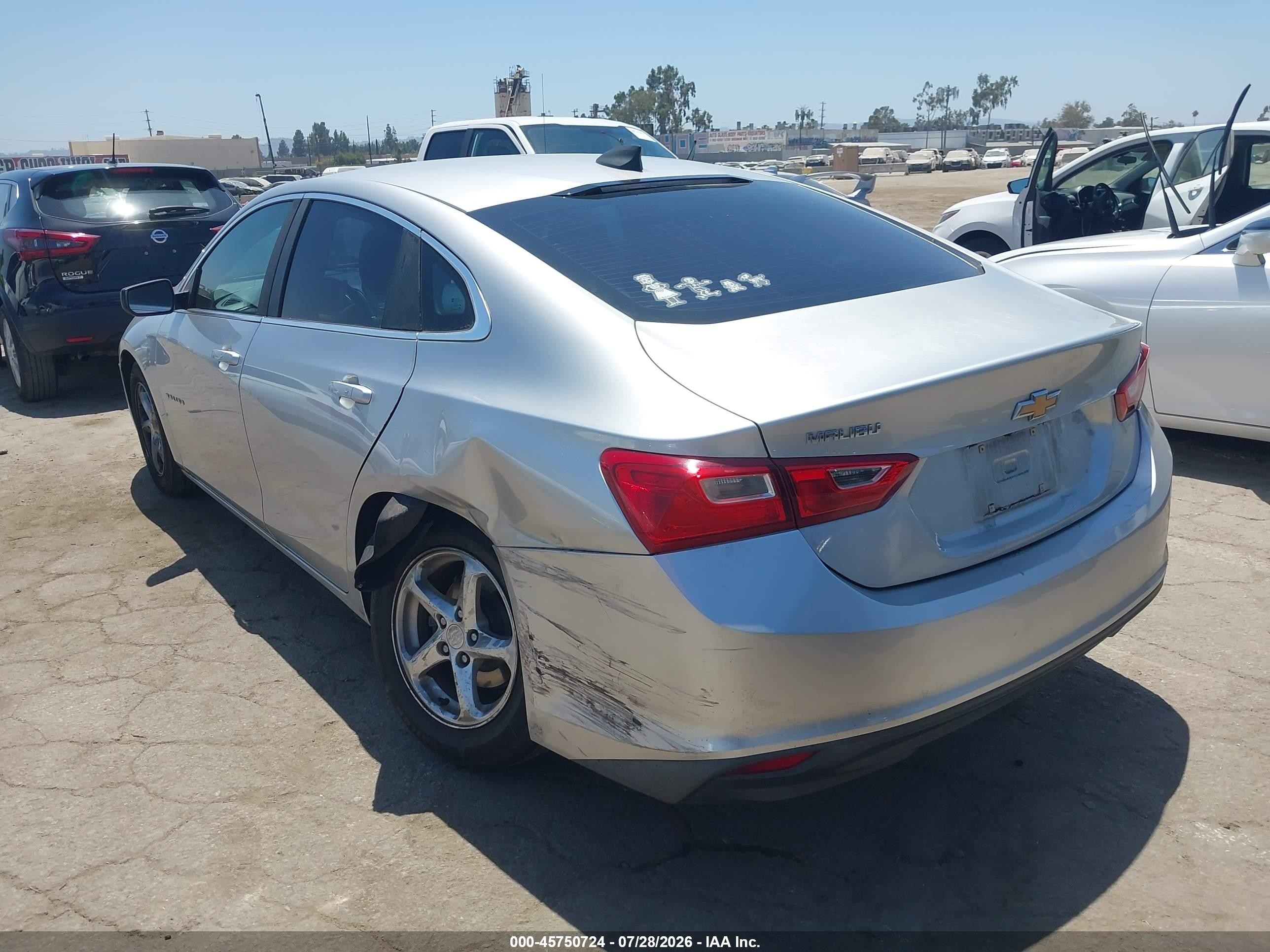 2017 Chevrolet Malibu Ls Gray vin: 1G1ZB5ST6HF203126