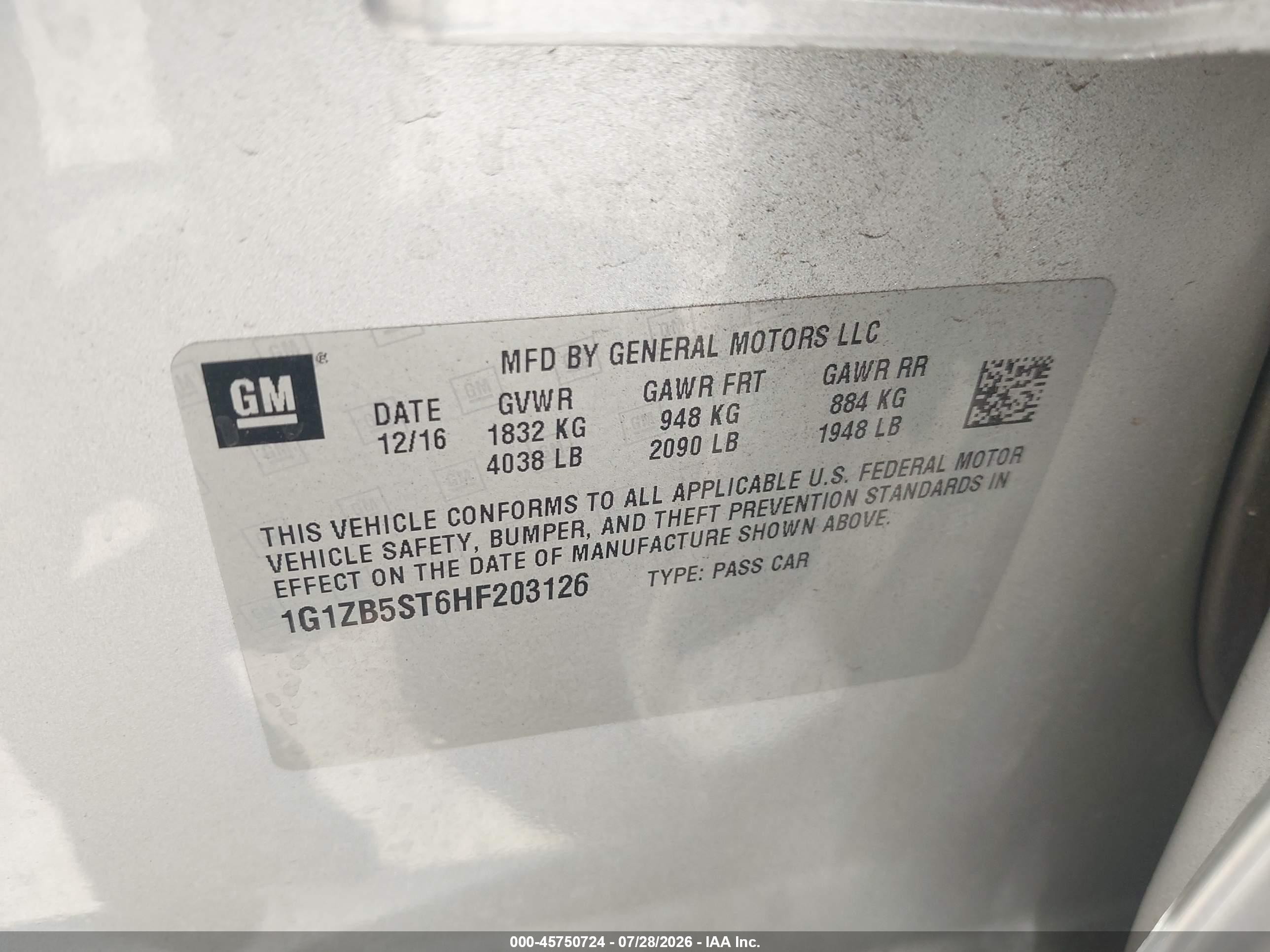 2017 Chevrolet Malibu Ls Gray vin: 1G1ZB5ST6HF203126