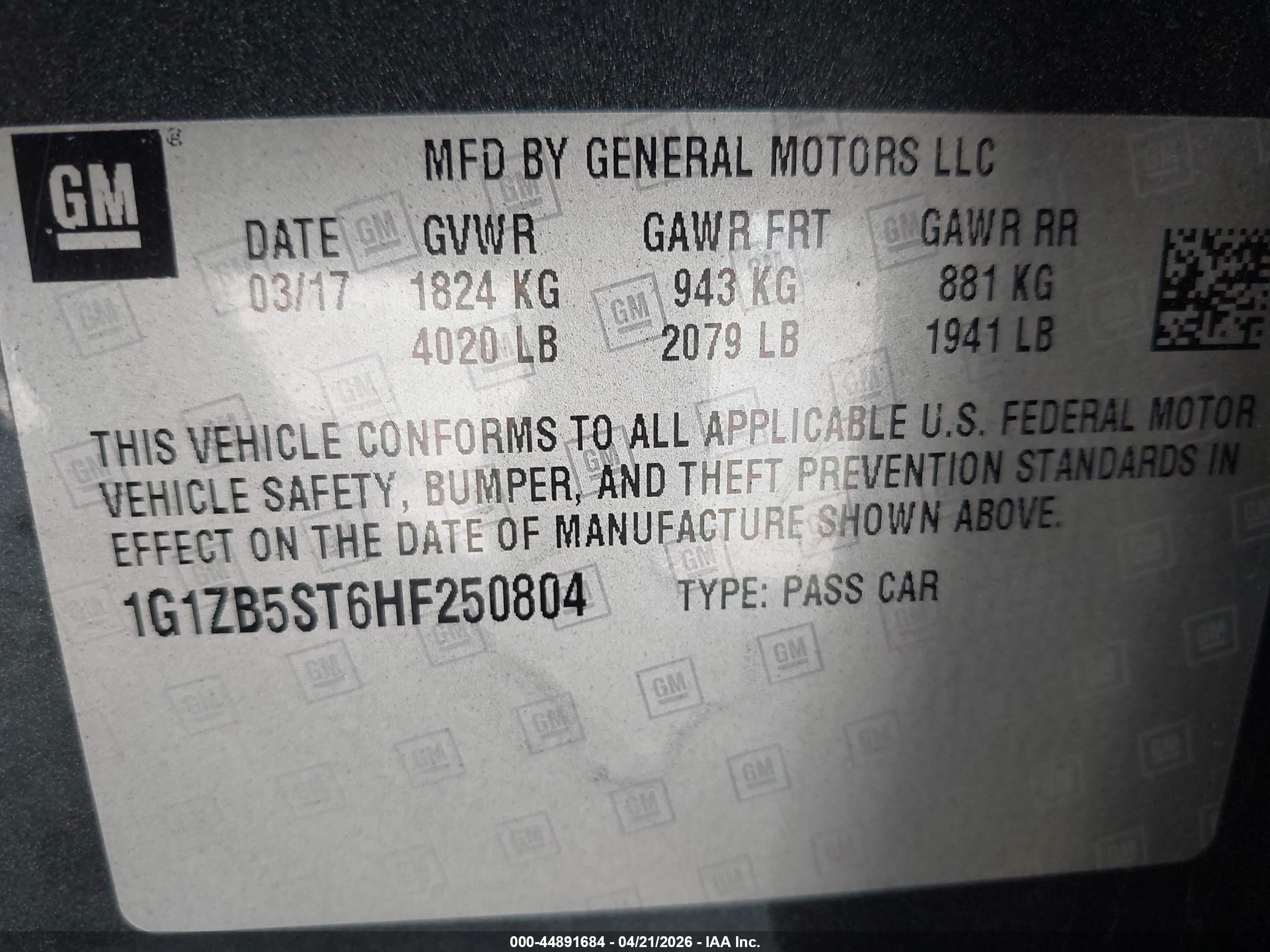2017 Chevrolet Malibu Ls Gray vin: 1G1ZB5ST6HF250804