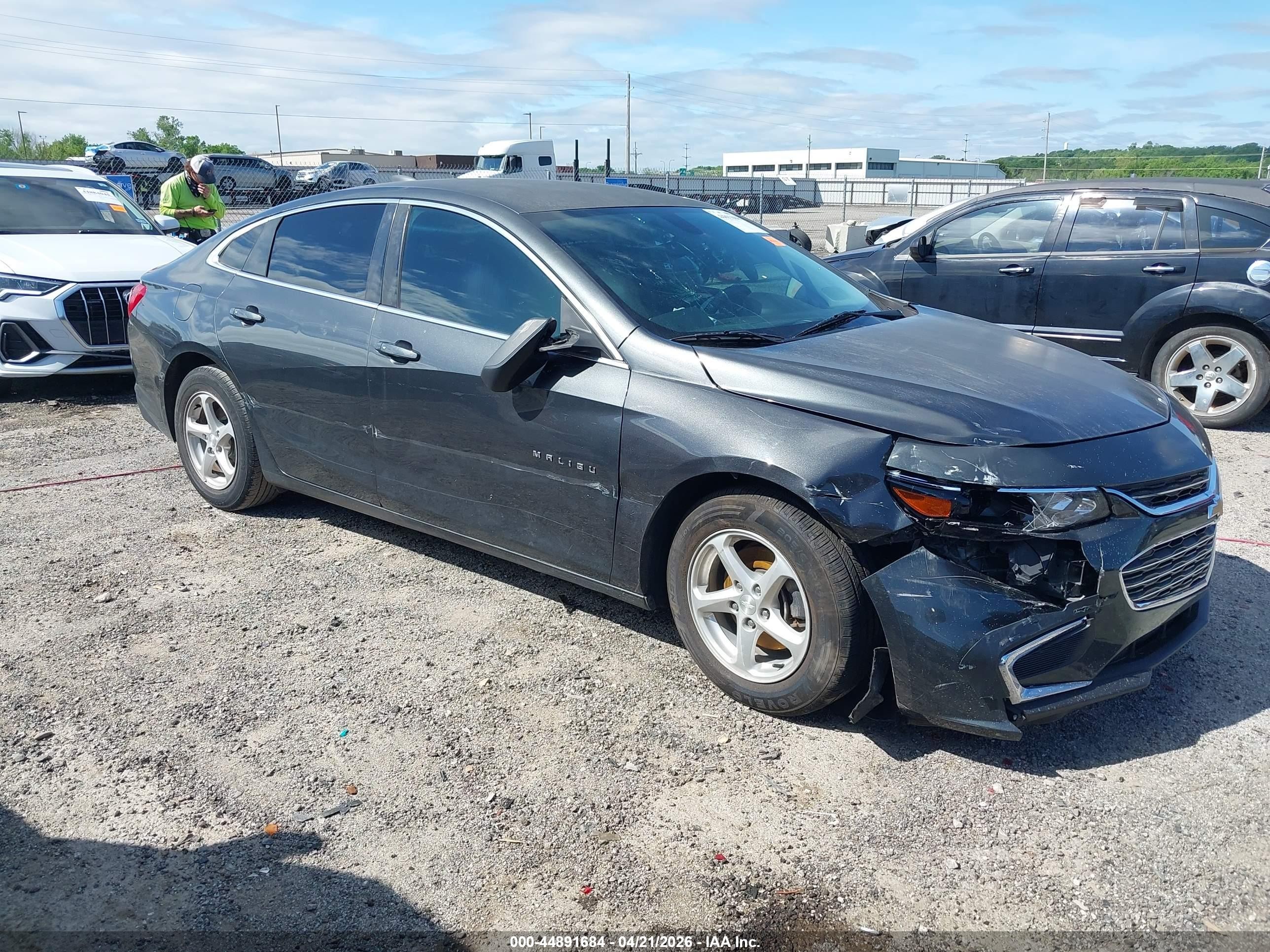 2017 Chevrolet Malibu Ls Gray vin: 1G1ZB5ST6HF250804