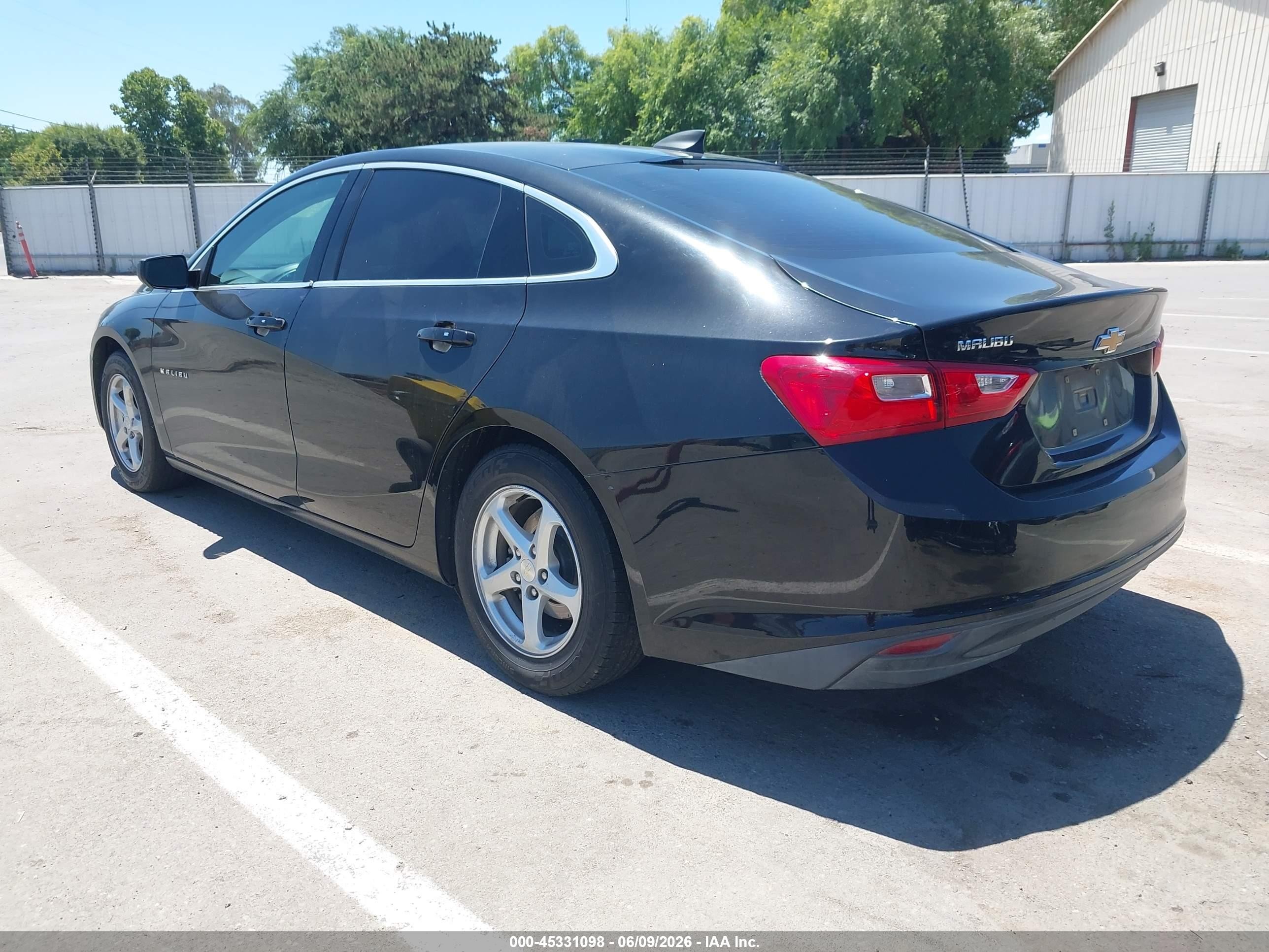 2017 Chevrolet Malibu Ls Black vin: 1G1ZB5ST8HF144189