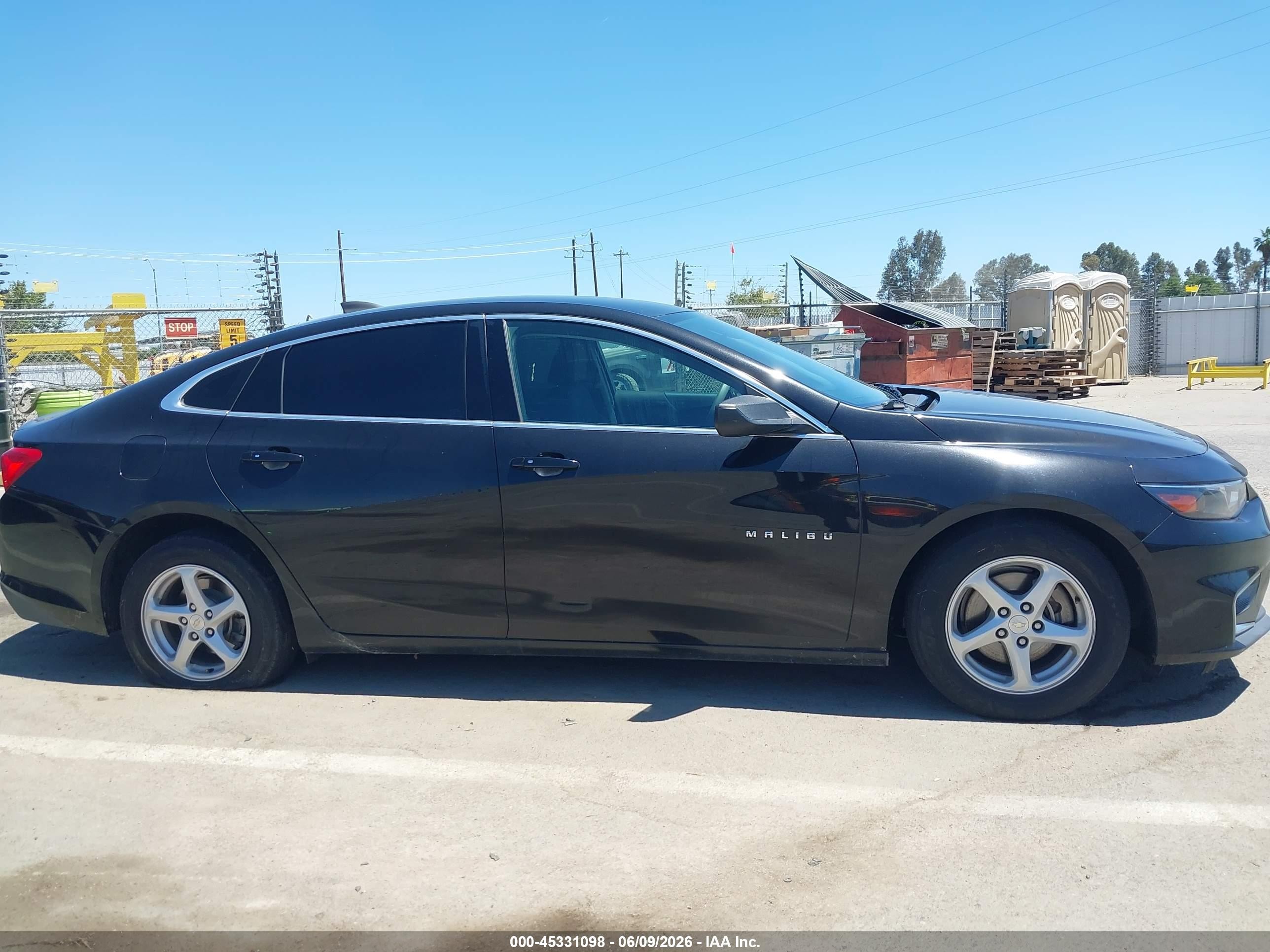 2017 Chevrolet Malibu Ls Black vin: 1G1ZB5ST8HF144189