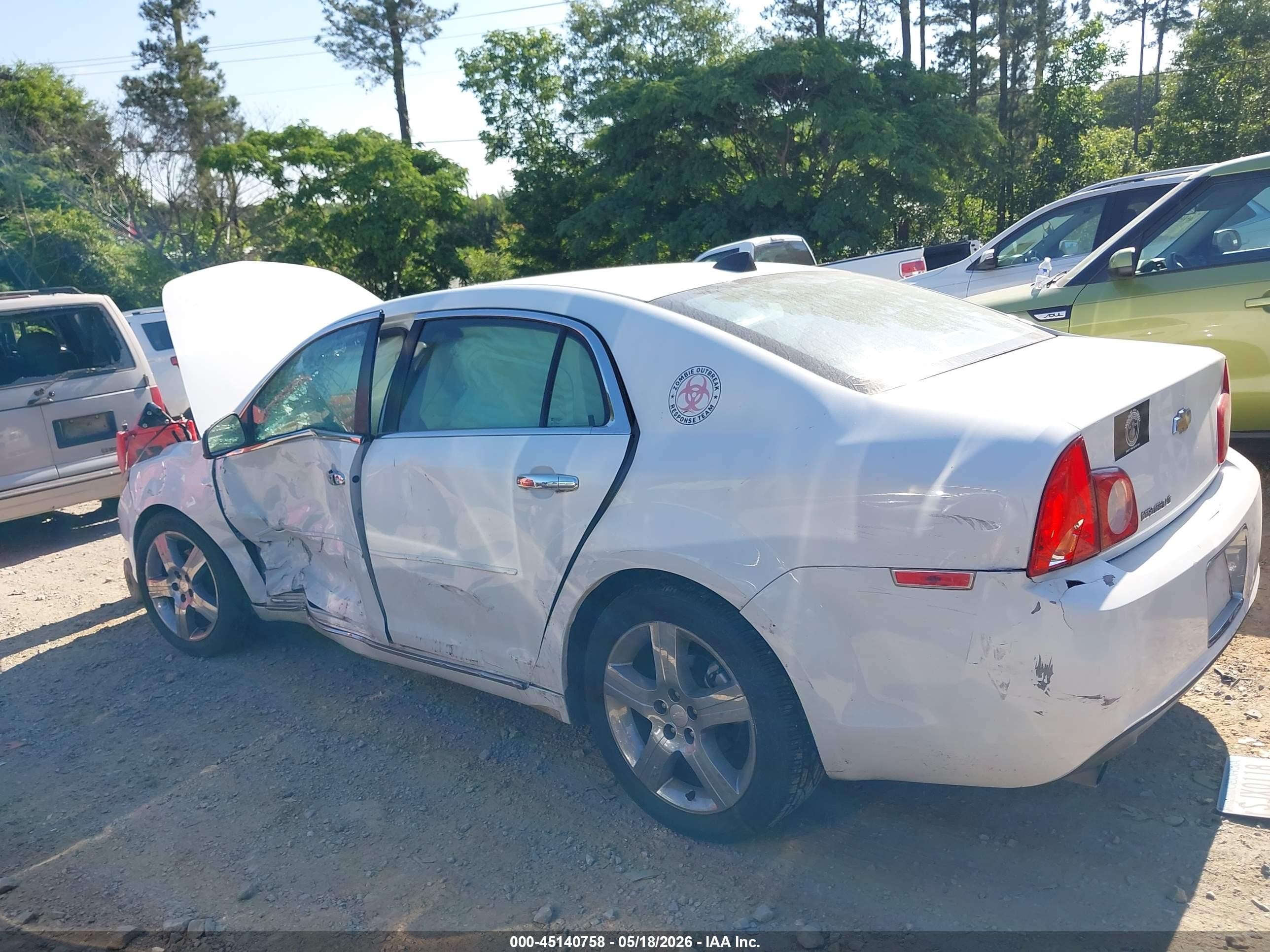 2012 Chevrolet Malibu 1lt White vin: 1G1ZC5E01CF184850