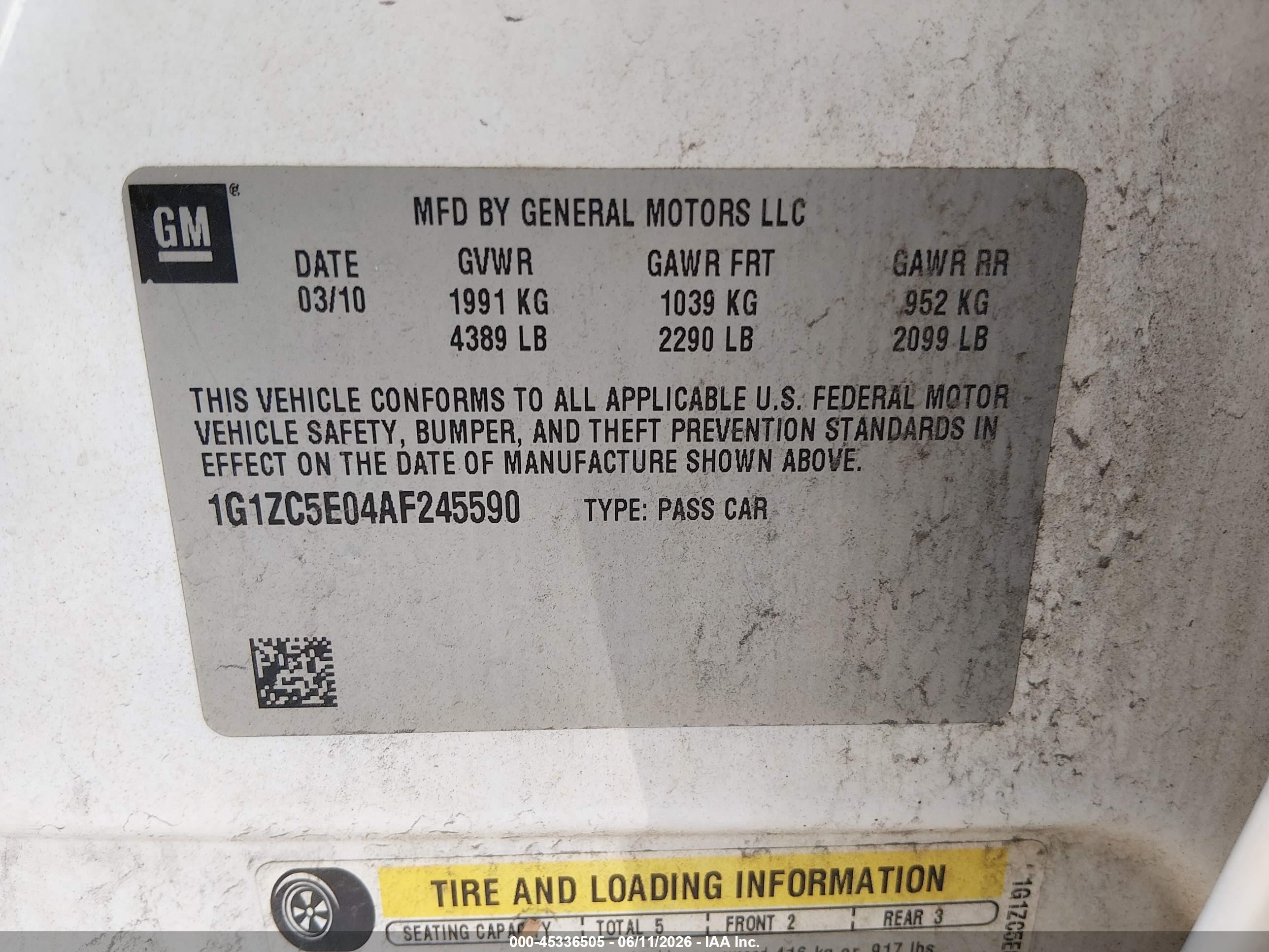 2010 Chevrolet Malibu Lt Белый vin: 1G1ZC5E04AF245590