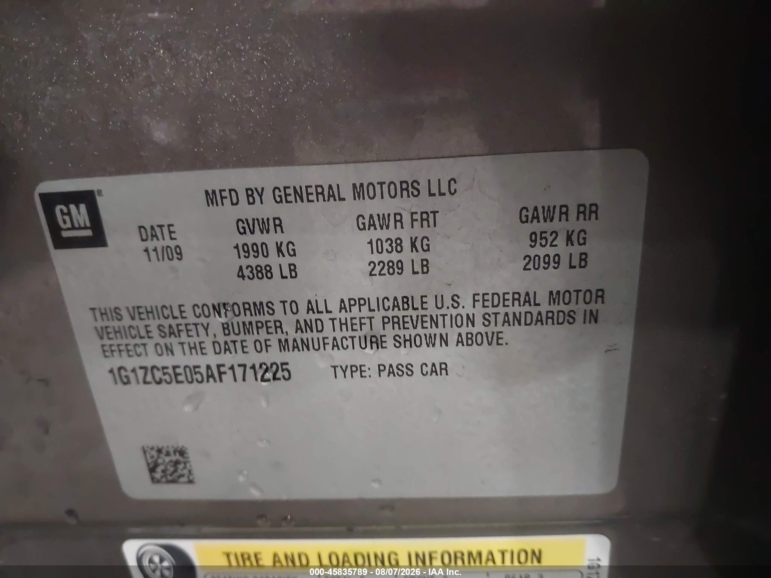 2010 Chevrolet Malibu Lt Beige vin: 1G1ZC5E05AF171225
