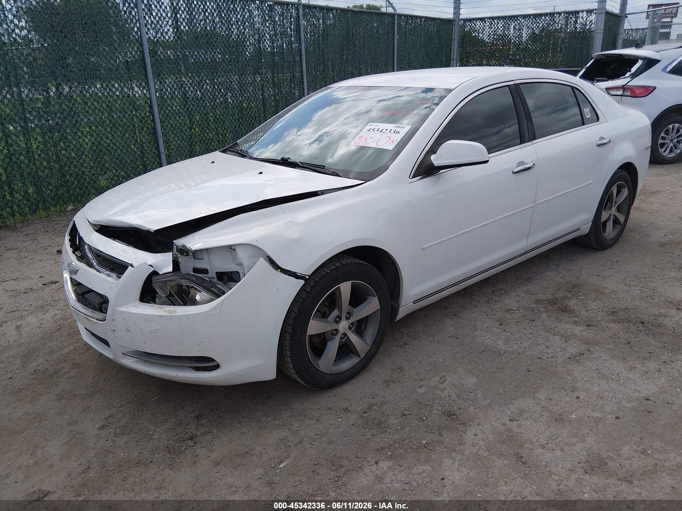 2012 Chevrolet Malibu 1lt White vin: 1G1ZC5E05CF147123