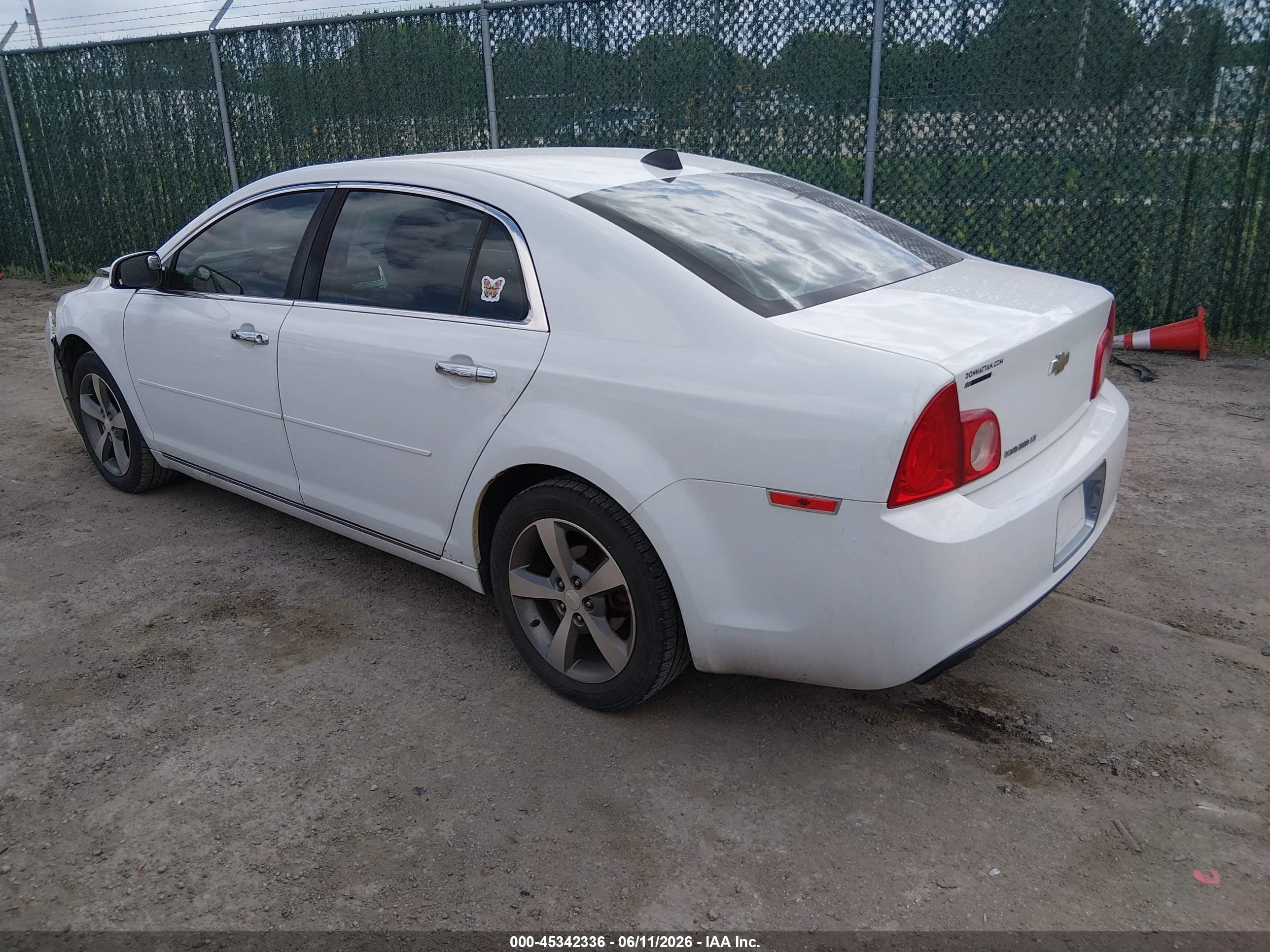 2012 Chevrolet Malibu 1lt White vin: 1G1ZC5E05CF147123