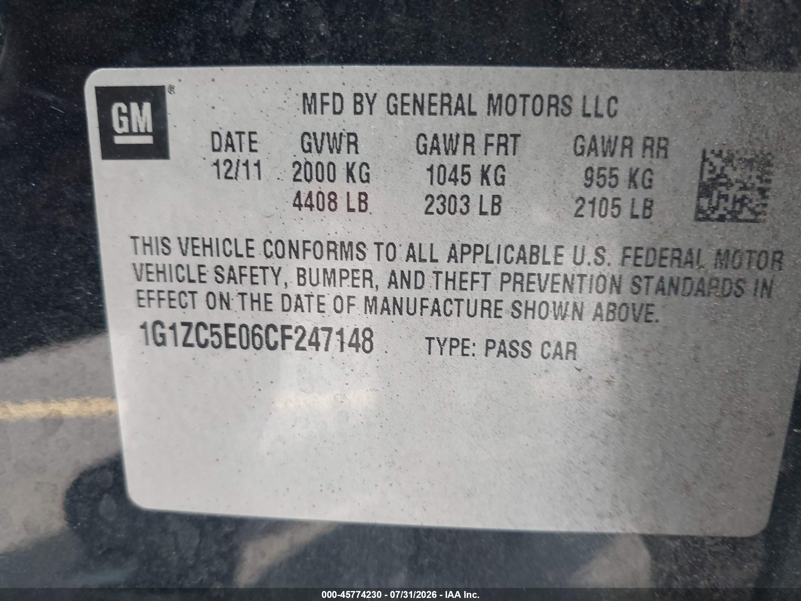 2012 Chevrolet Malibu 1lt Black vin: 1G1ZC5E06CF247148