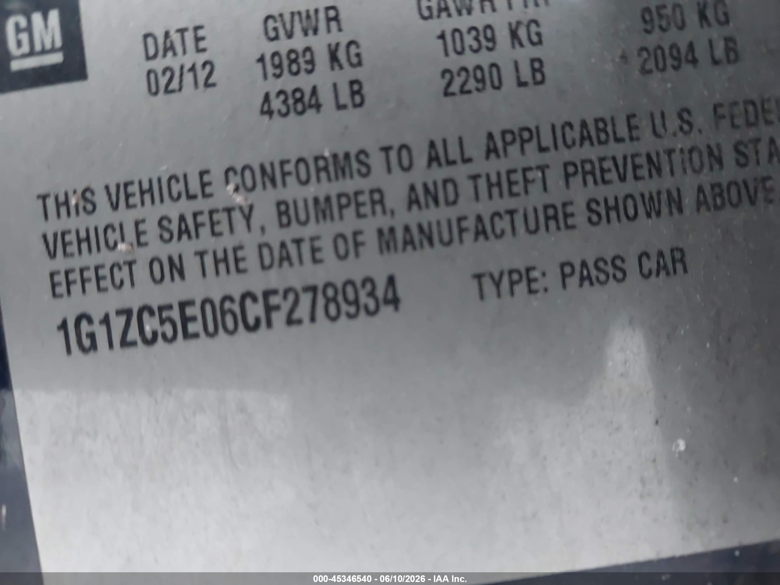 2012 Chevrolet Malibu 1lt Blue vin: 1G1ZC5E06CF278934