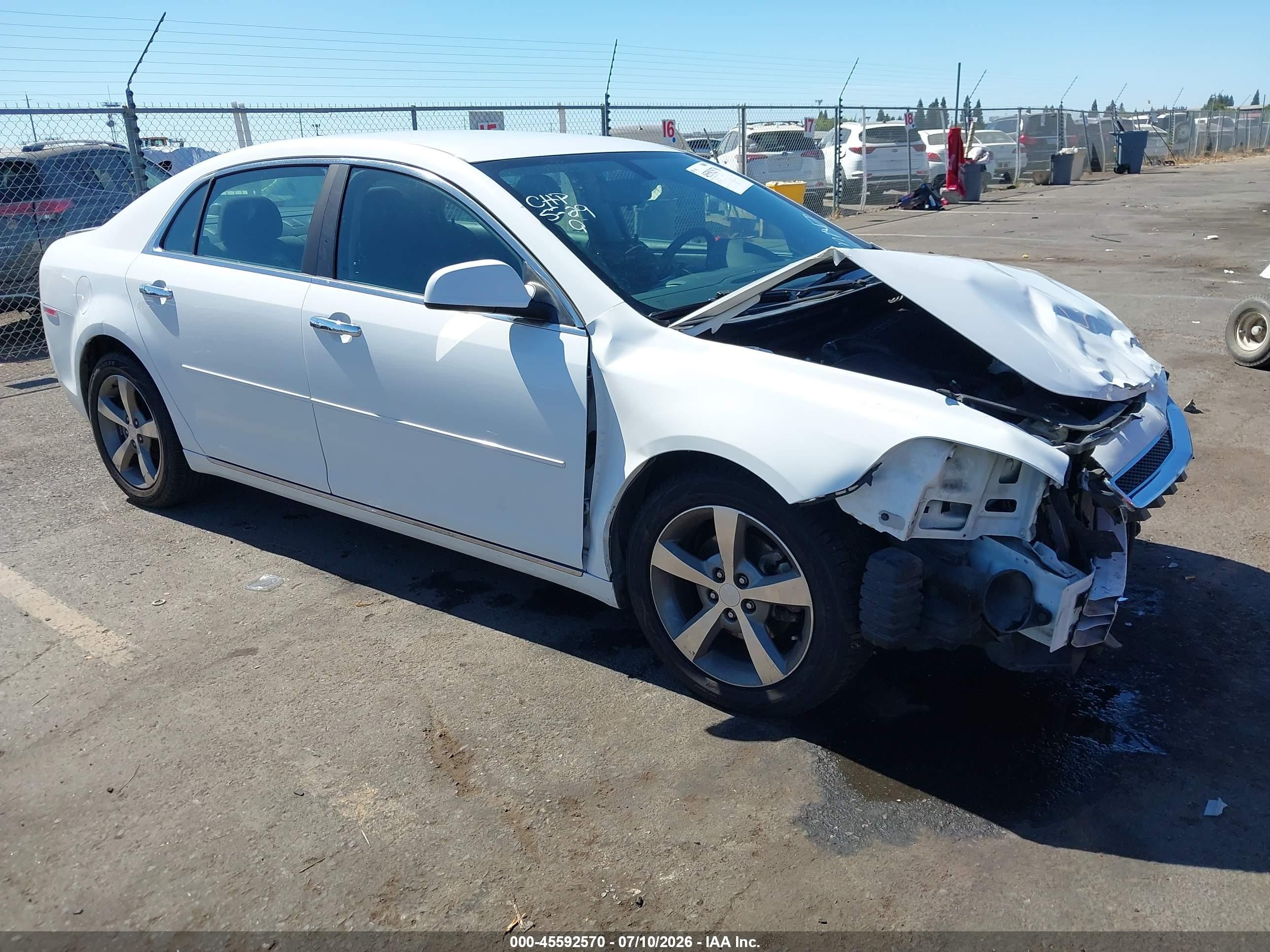 2012 Chevrolet Malibu 1lt White vin: 1G1ZC5E06CF291201