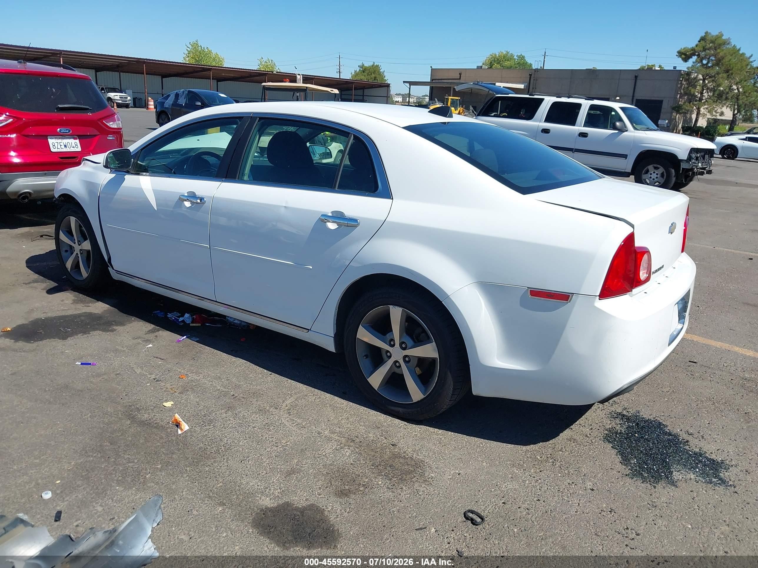 2012 Chevrolet Malibu 1lt White vin: 1G1ZC5E06CF291201