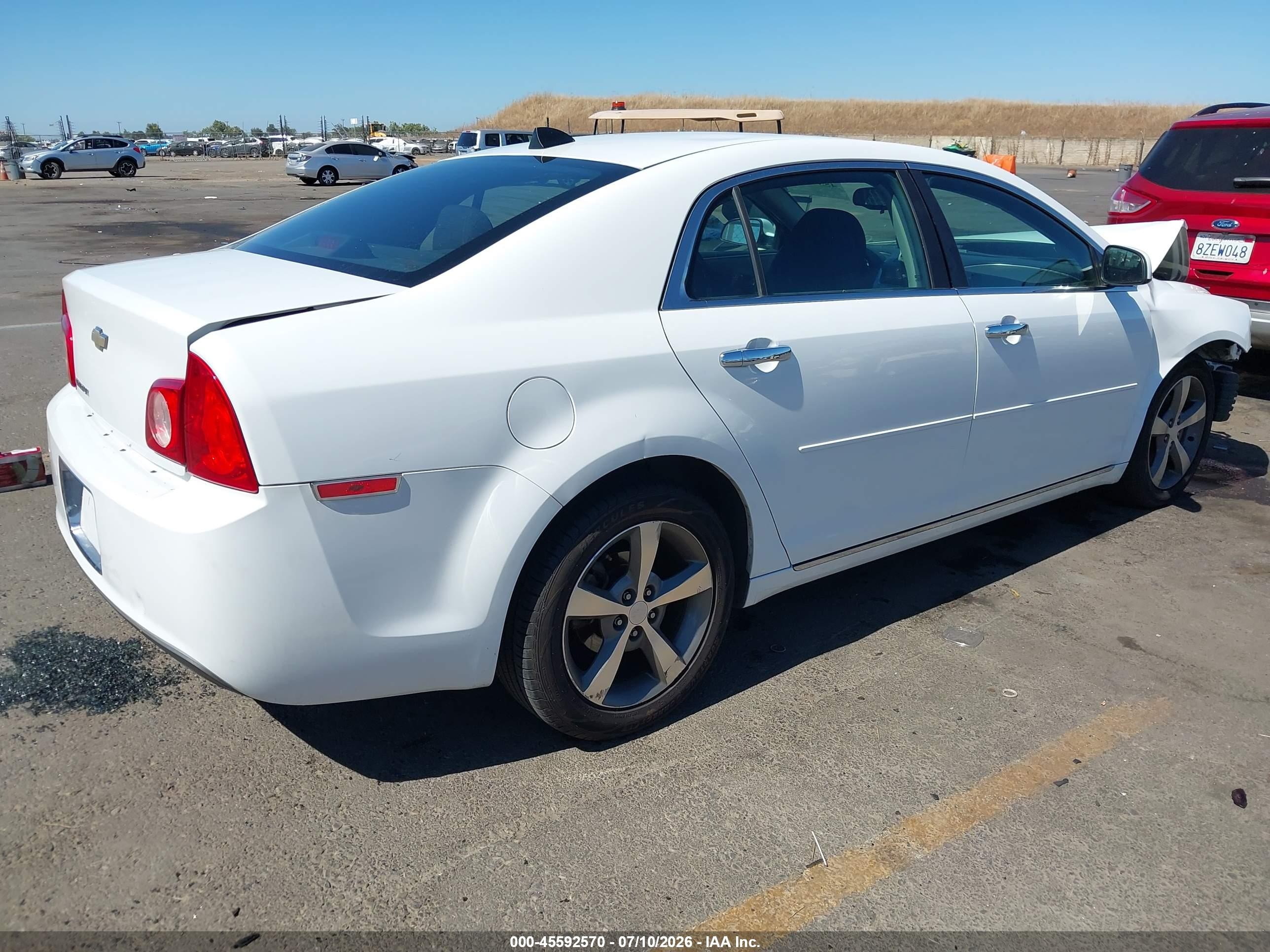 2012 Chevrolet Malibu 1lt White vin: 1G1ZC5E06CF291201