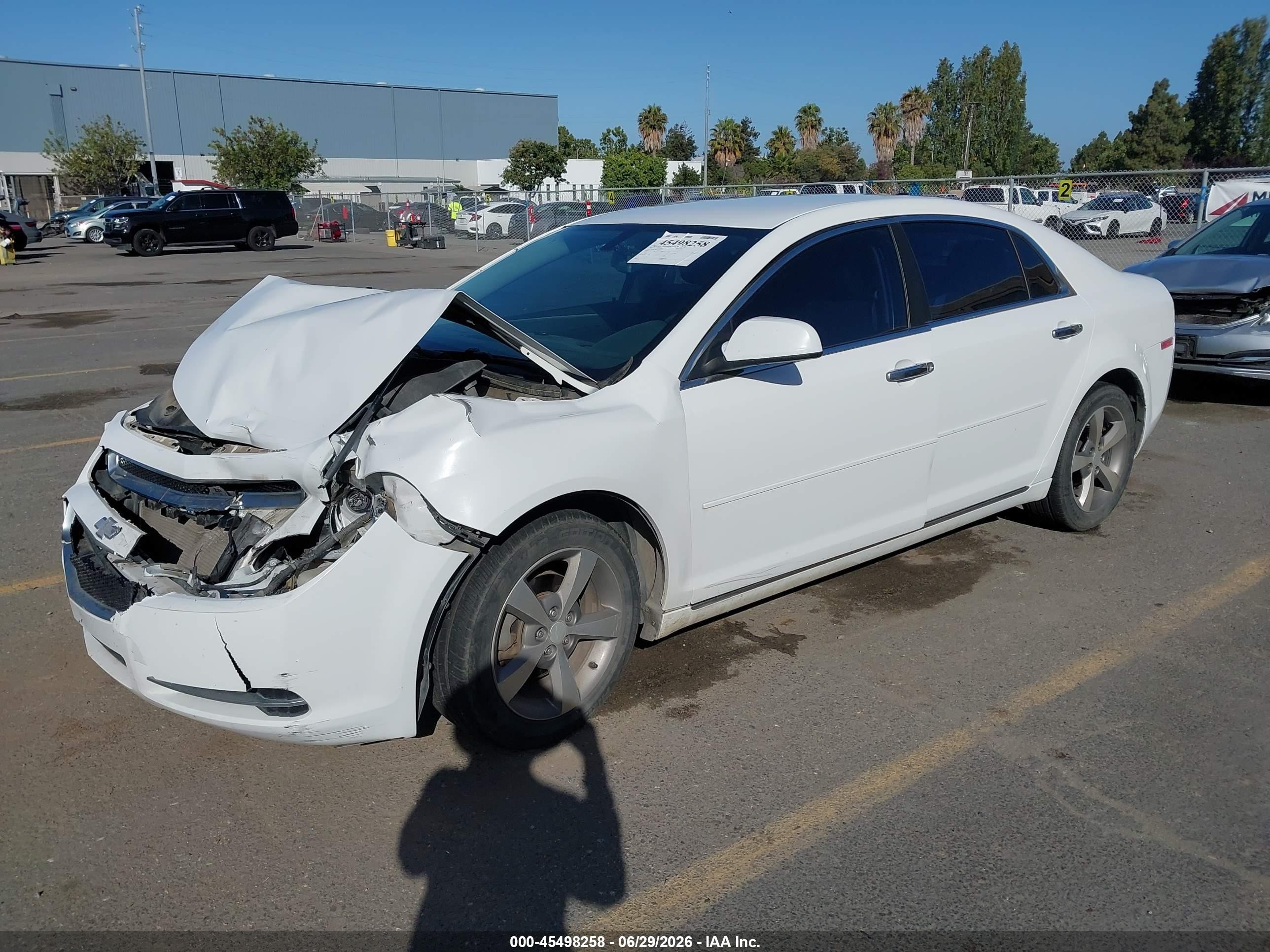2012 Chevrolet Malibu 1lt White vin: 1G1ZC5E06CF386258